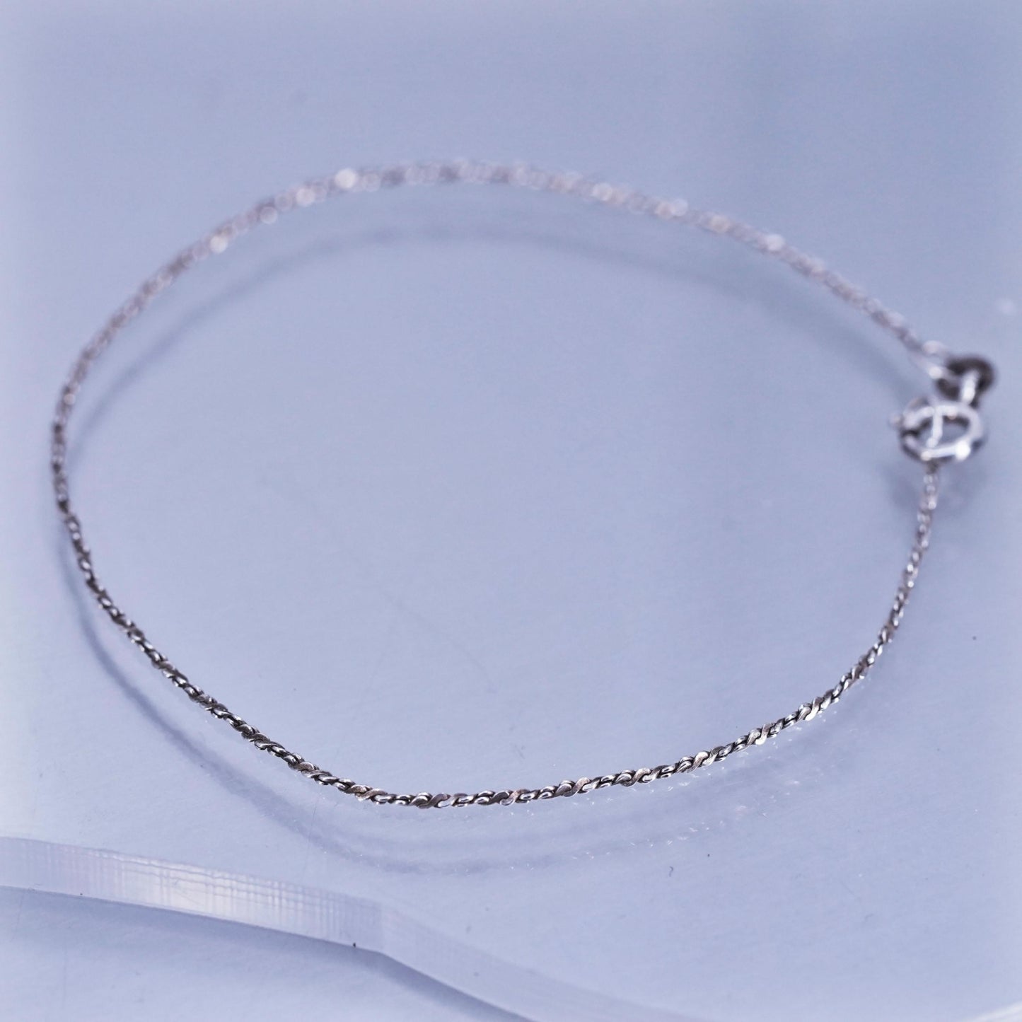 8.25” 1mm, Vintage Italian Sterling 925 silver bracelet, twisted S link chain
