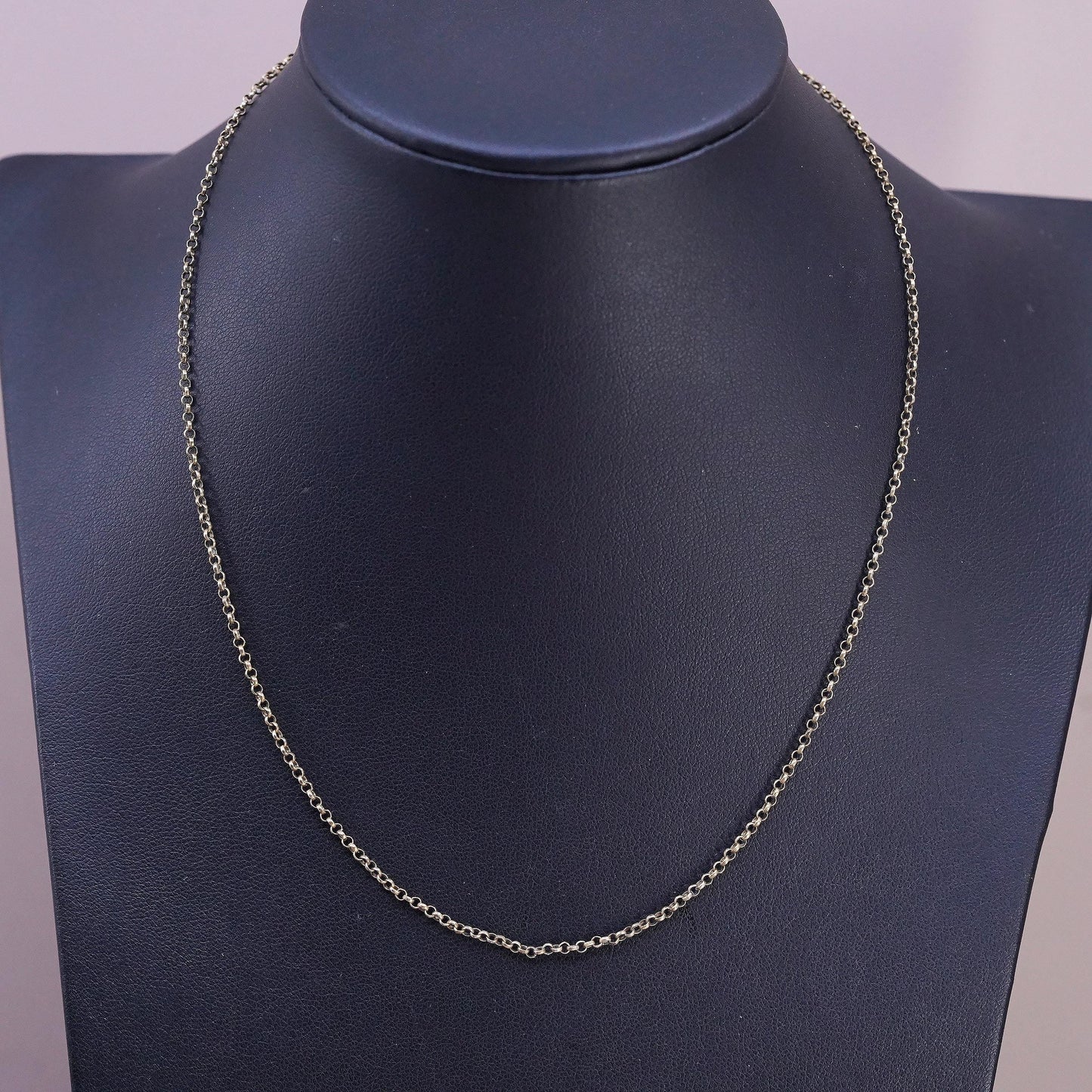 16", vintage vermeil gold Sterling silver handmade necklace, 925 circle chain