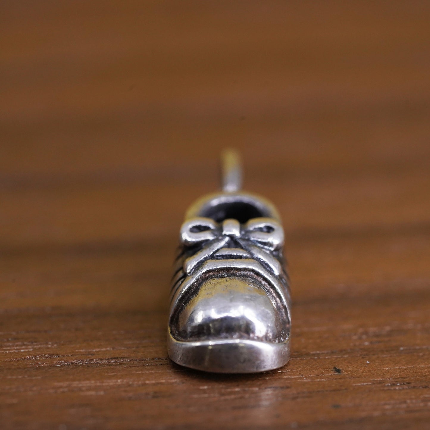 Vintage Sterling silver handmade pendant, 925 baby shoes charm