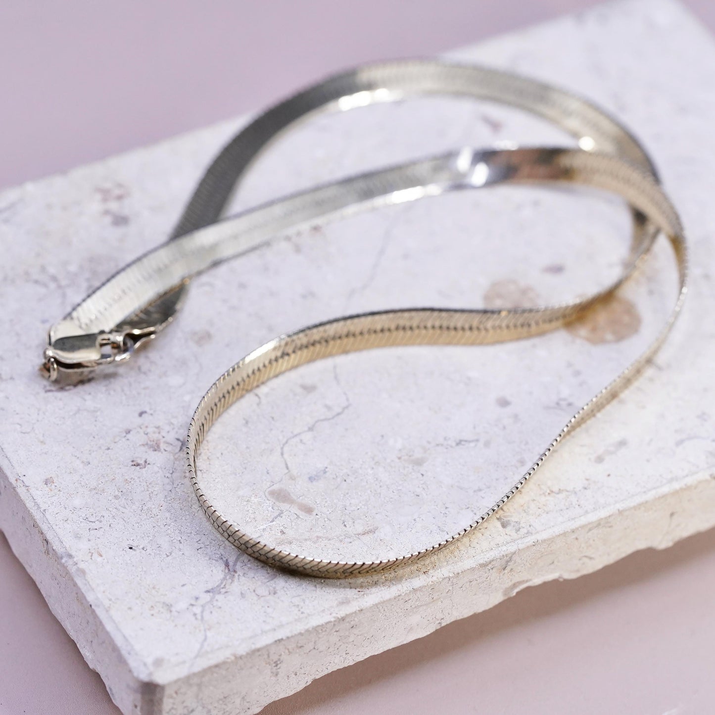 20" Canadian vermeil gold over Sterling silver necklace, 925 herringbone chain