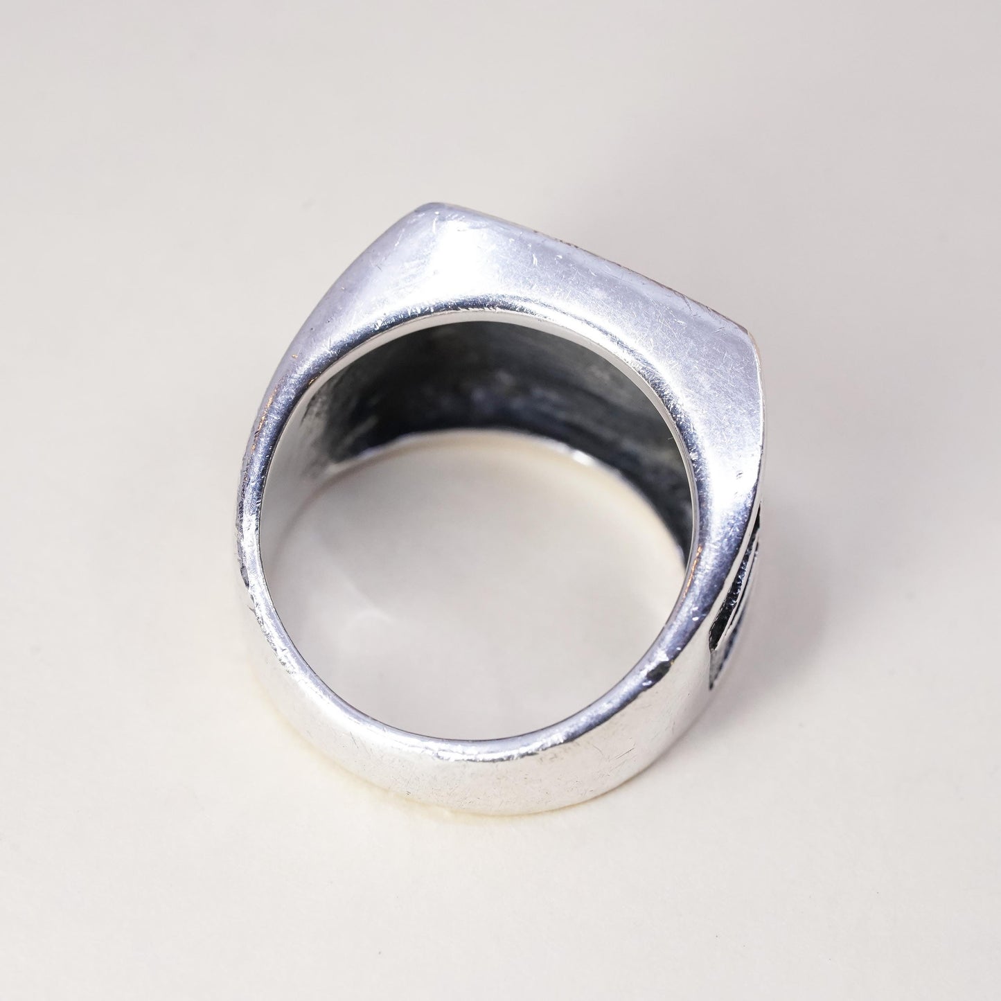 Size 6.5, VTG sterling silver handmade wired ring, 925 irish entwined knot band