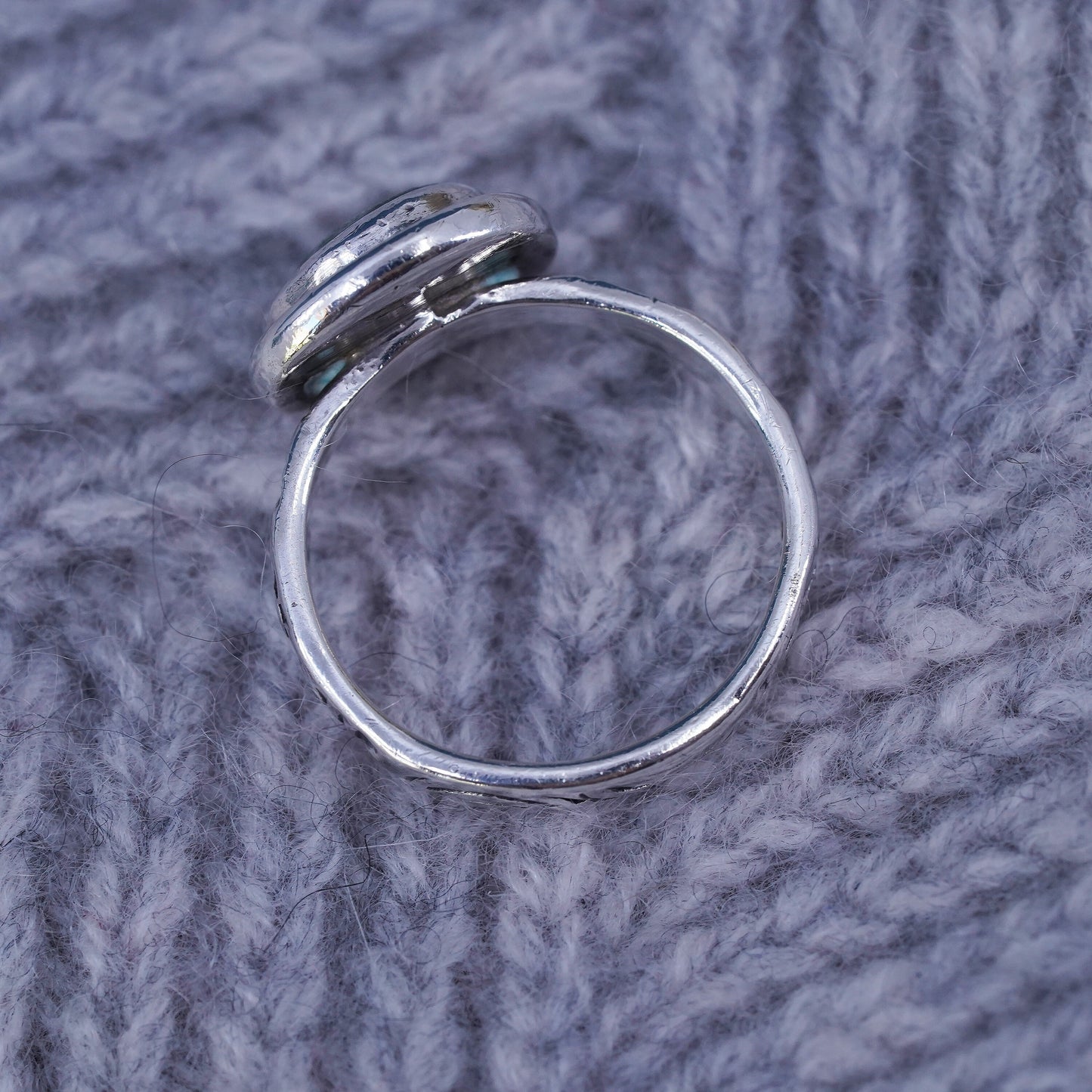 Size 6.5, Native American, southwestern Sterling 925 silver ring with turquoise