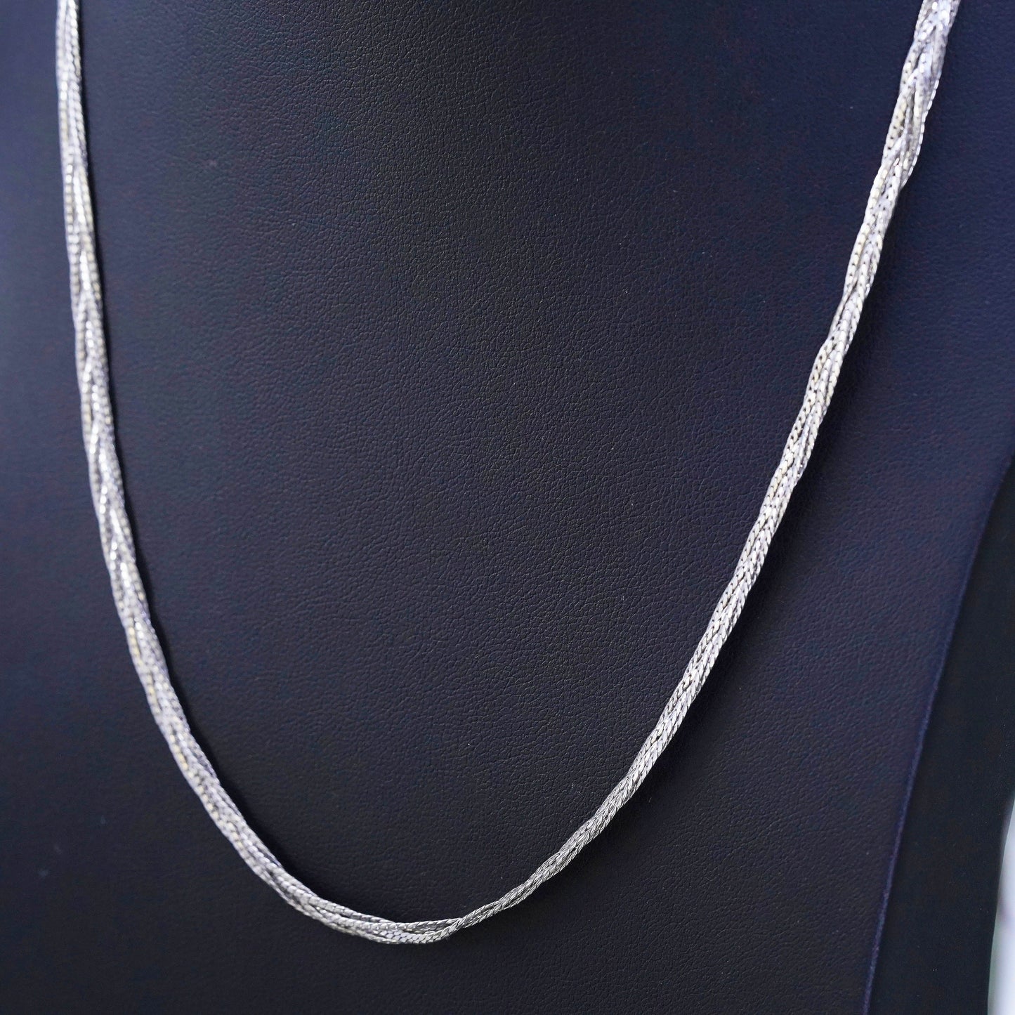 20" sterling silver Italy 925 silver twisted flatten curb chain, necklace