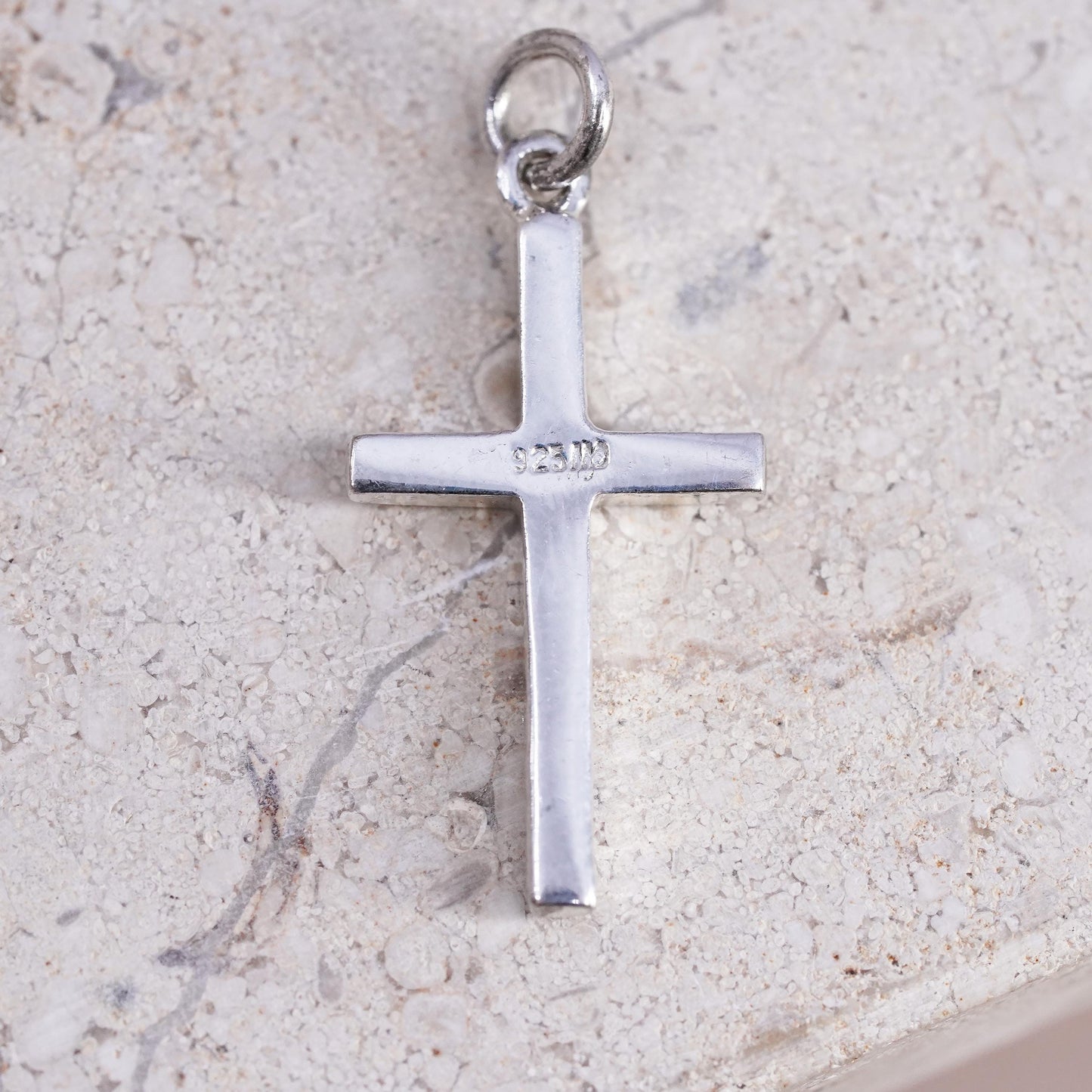 Sterling silver handmade charm, solid 925 silver cross pendant