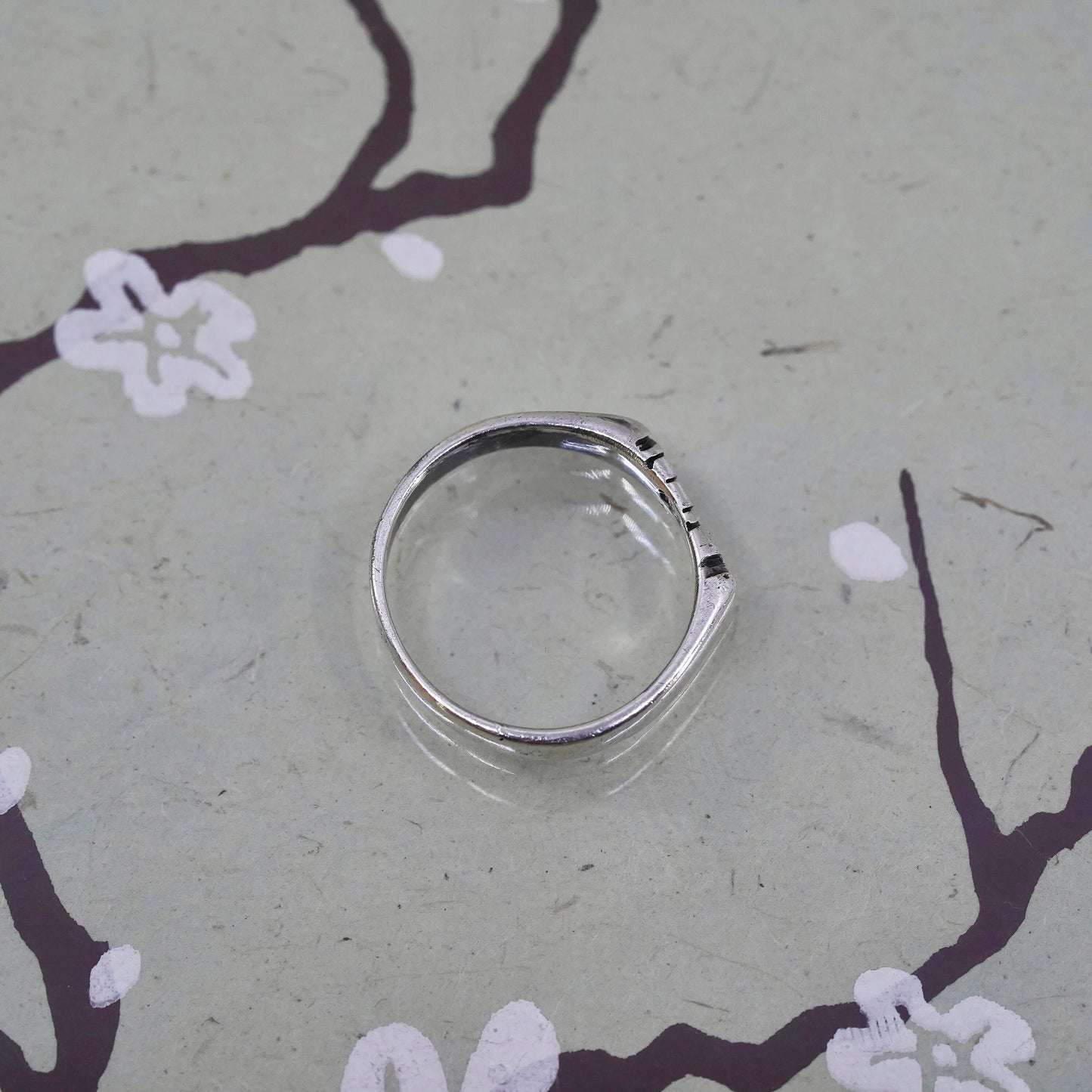 Size 8, vintage Sterling silver handmade ring, 925 name “Lauren” stackable band