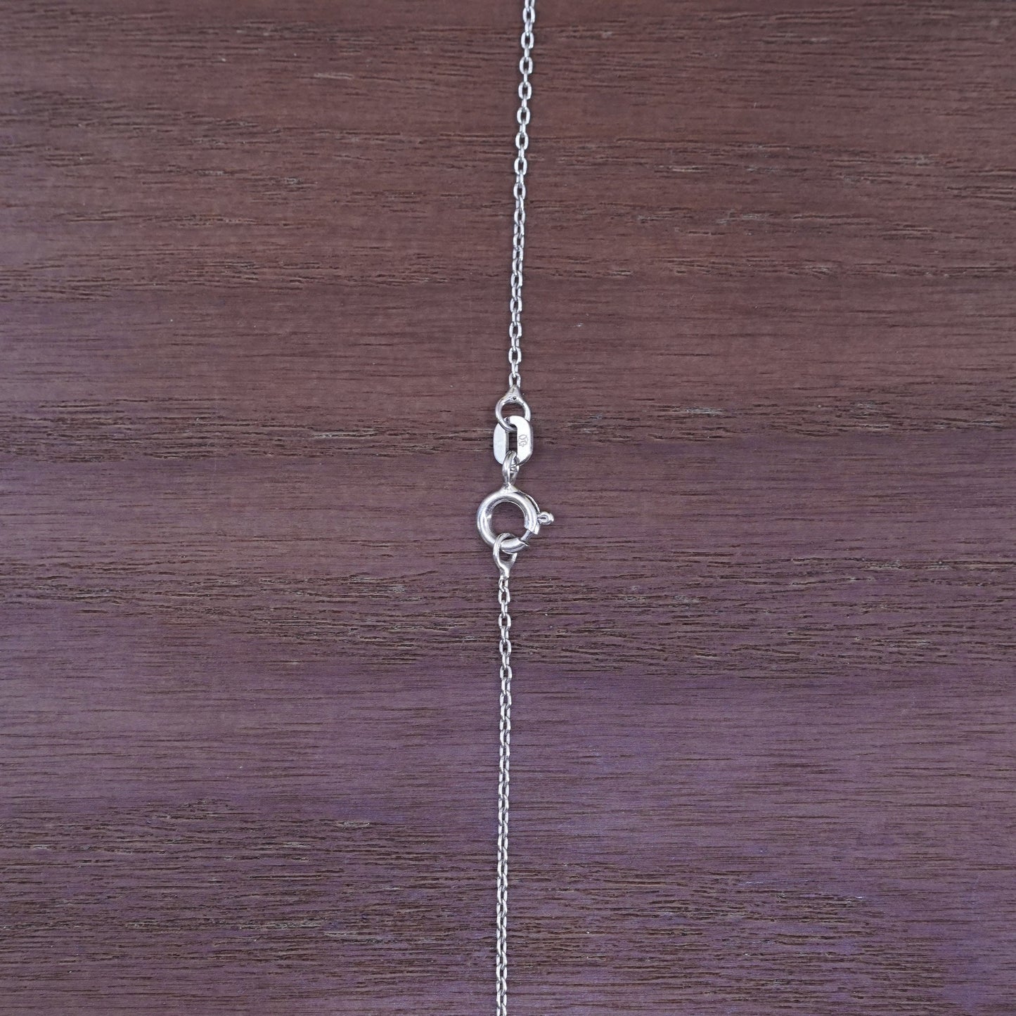 16”, vintage Sterling silver necklace, 925 circle chain with Cz cross pendant