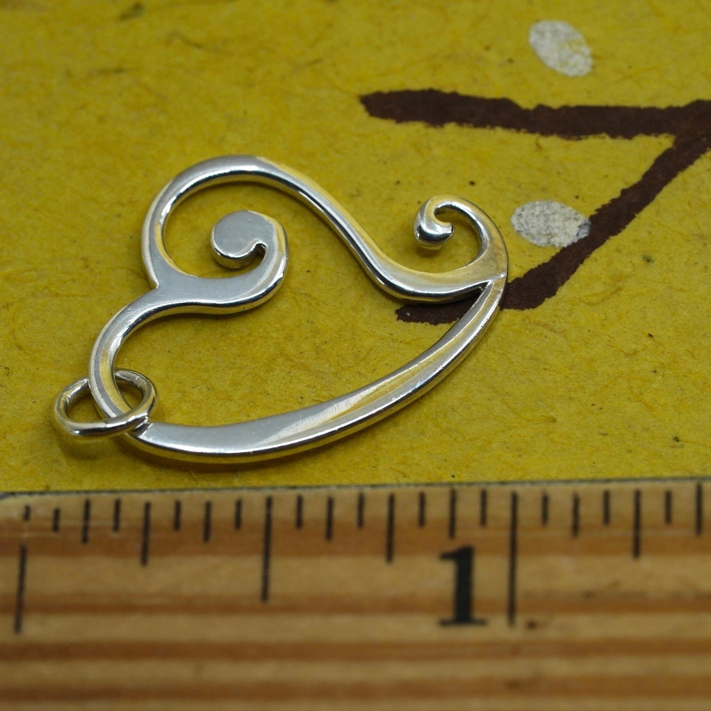 Vintage Sterling silver handmade charm, Mexico 925 heart pendant