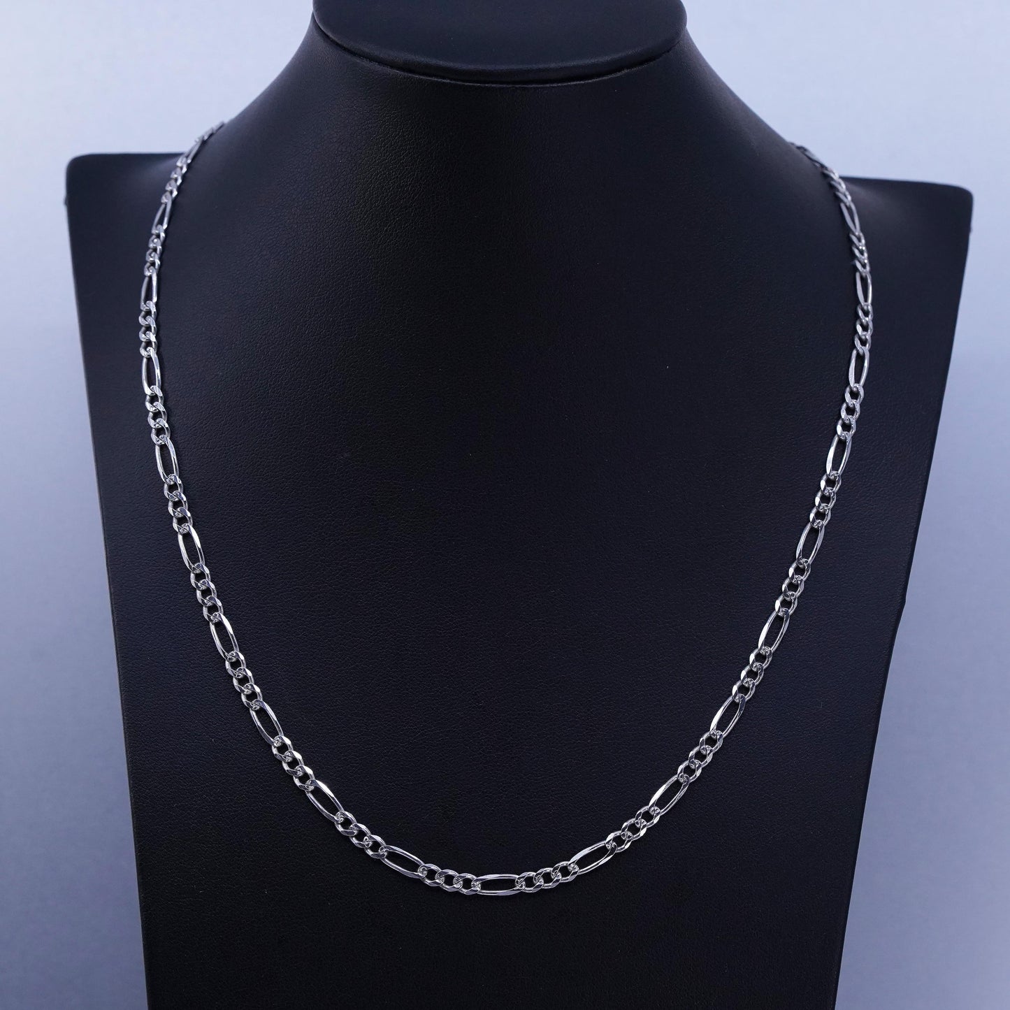 20” 4mm, vintage Mexican Sterling 925 silver figaro chain necklace