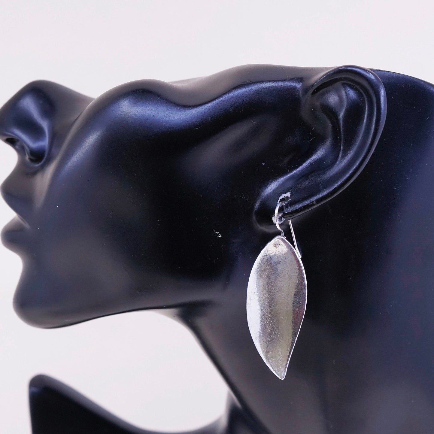 Vintage mon bijou earrings silver tone earrings, leaf drop