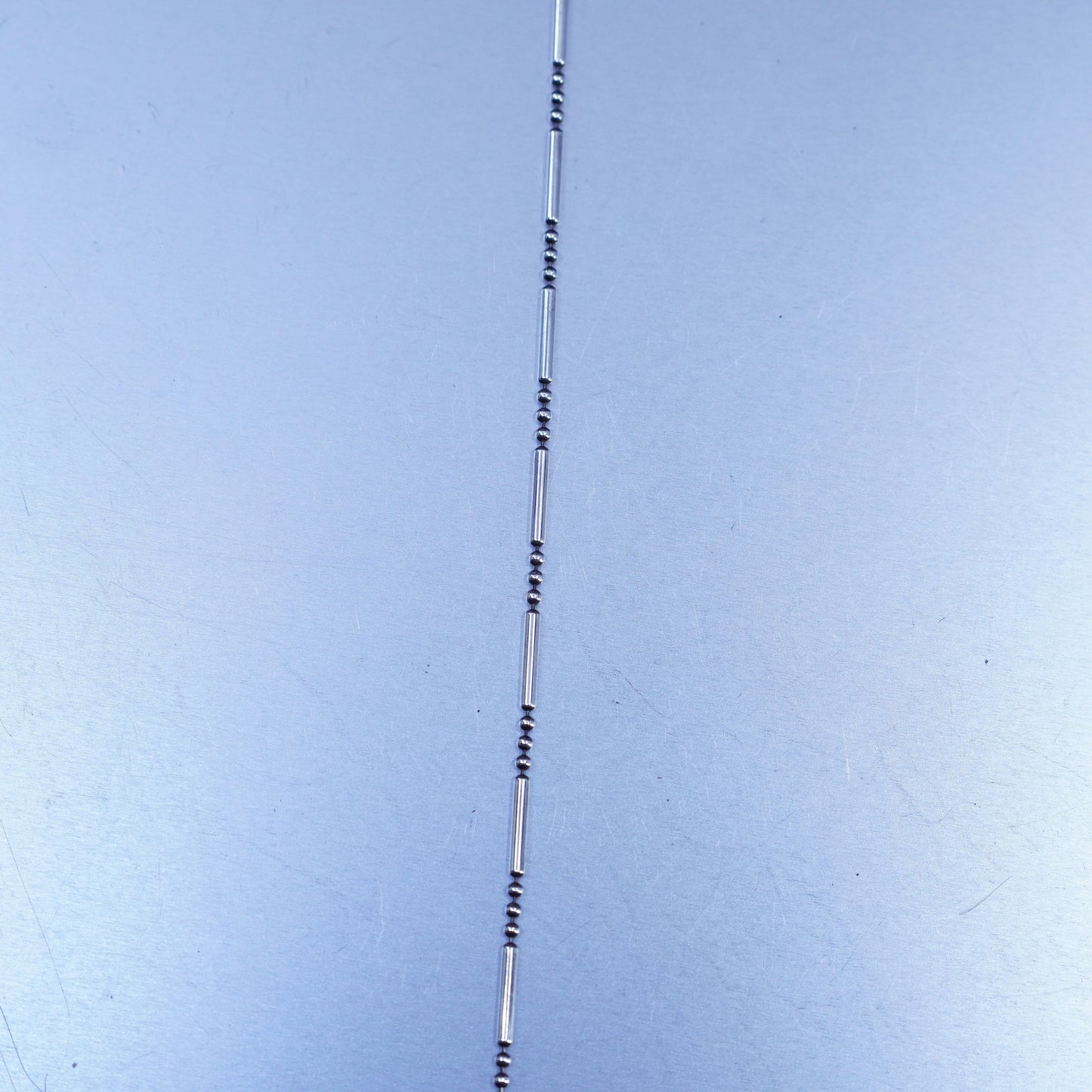 30” 1mm, vintage Italy Sterling 925 silver bar chain necklace