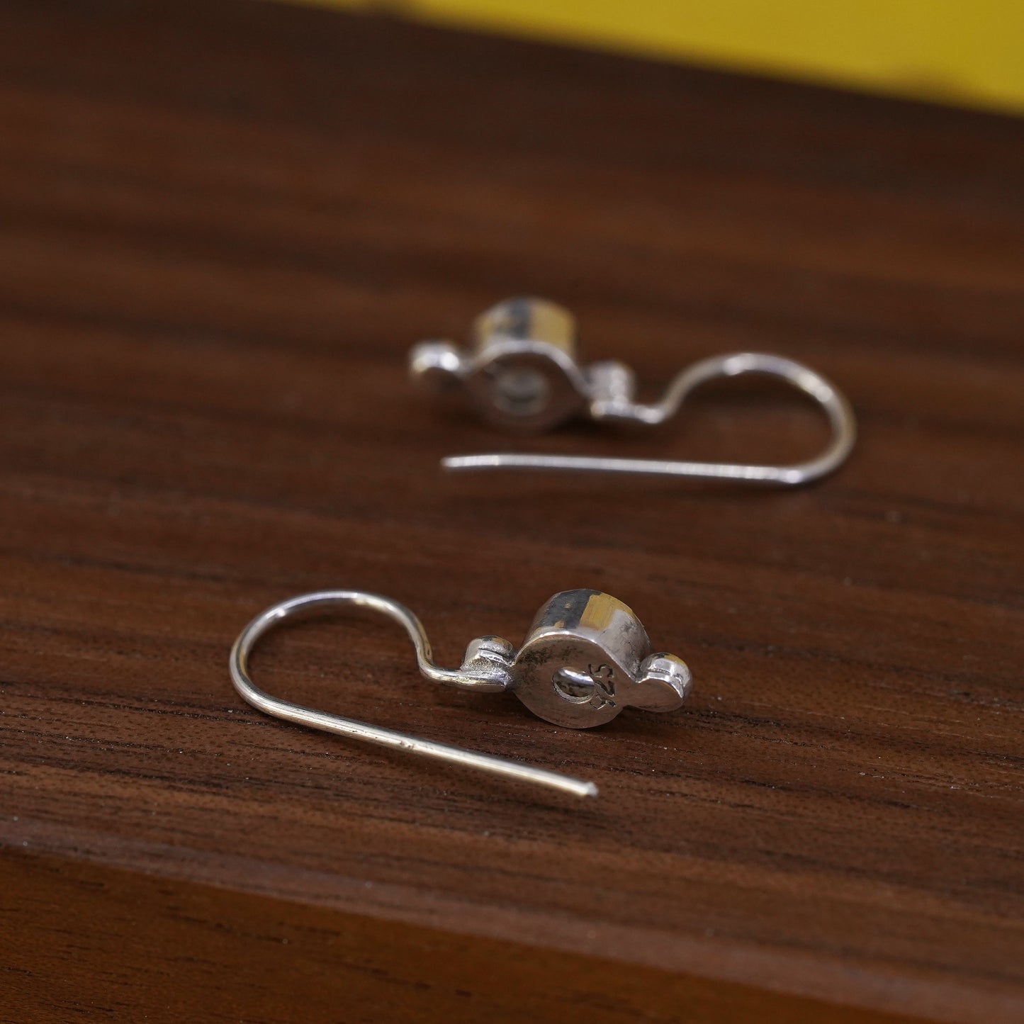 Vintage Sterling 925 silver handmade earrings with moonstone