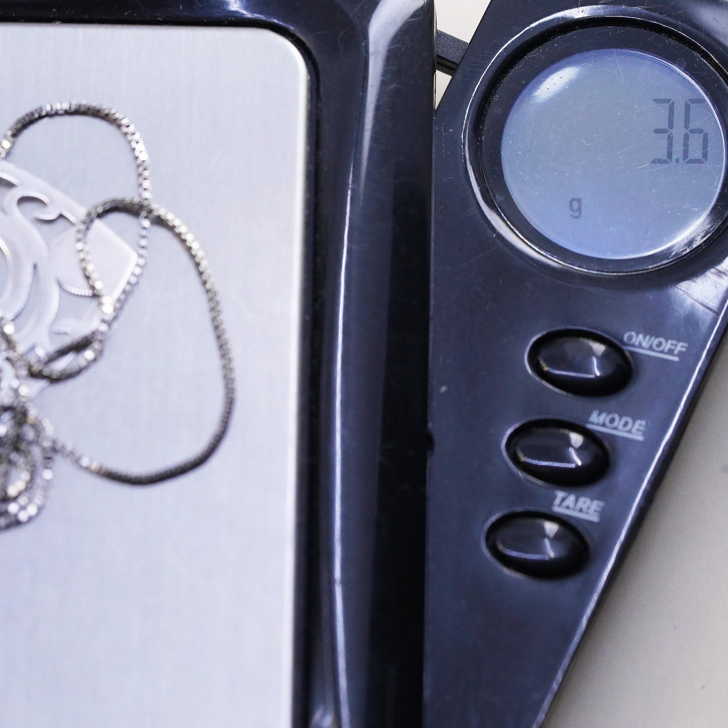18",, Vintage Sterling 925 silver box chain necklace w/ filigree heart pendant