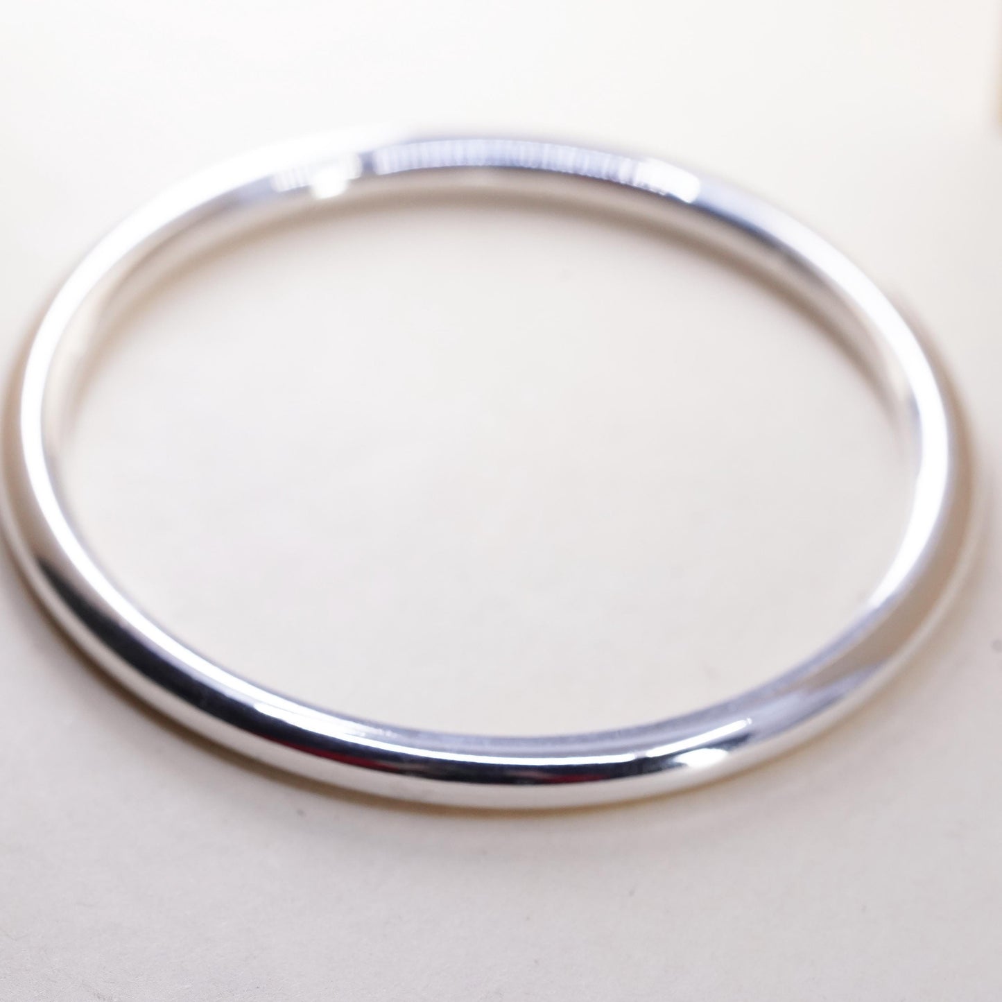 8”, vintage sterling 925 silver handmade bracelet, stackable bangle
