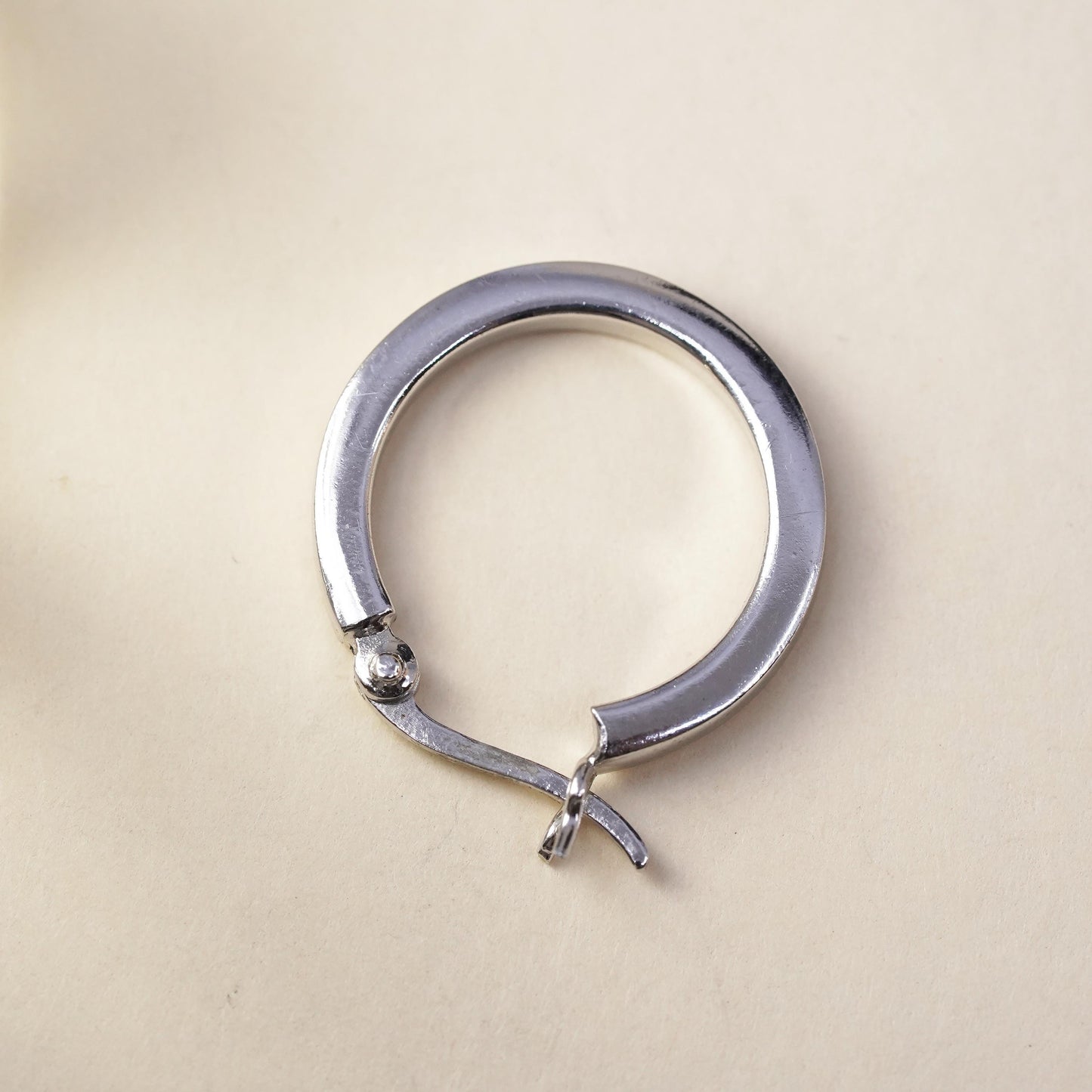 0.75", Vintage sterling silver loop single earring, fashion primitive hoop