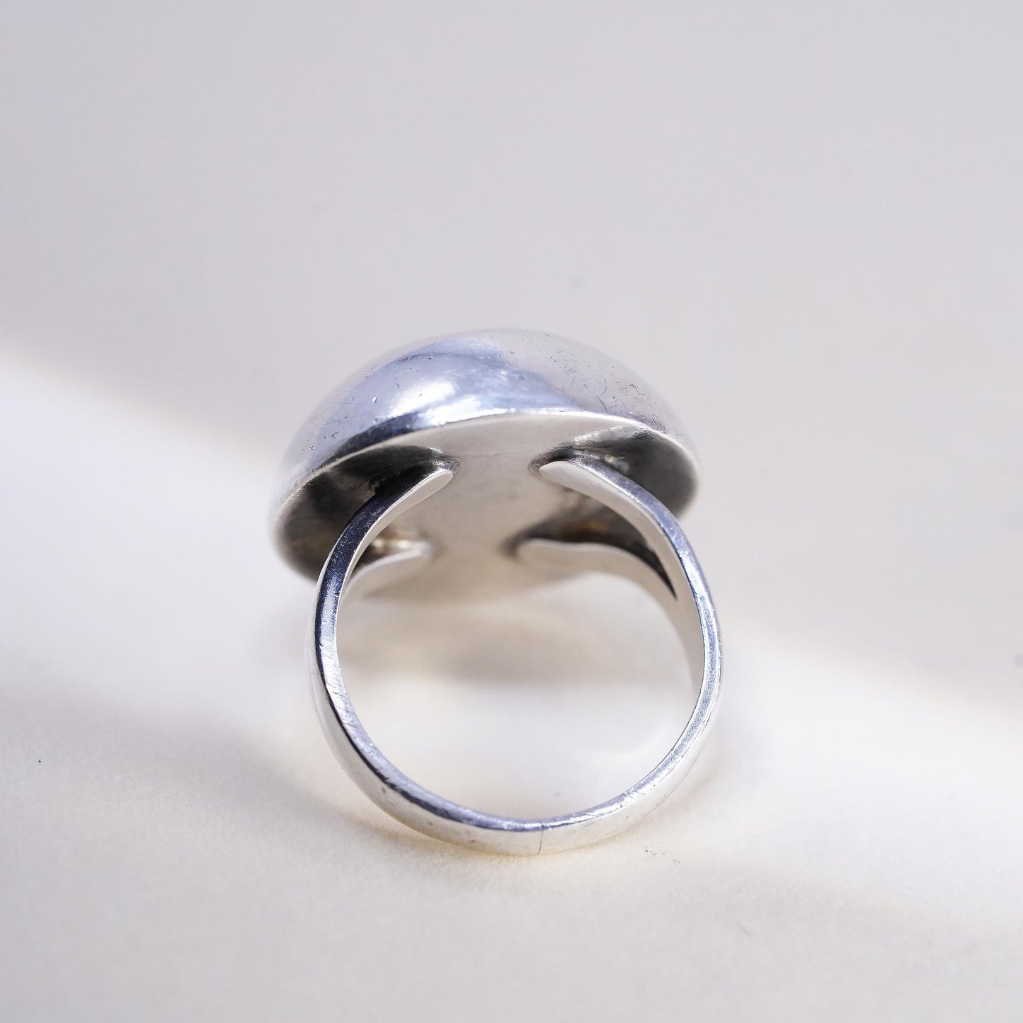 Size 5, modern sterling silver handmade ring, 925 statement circle dome band