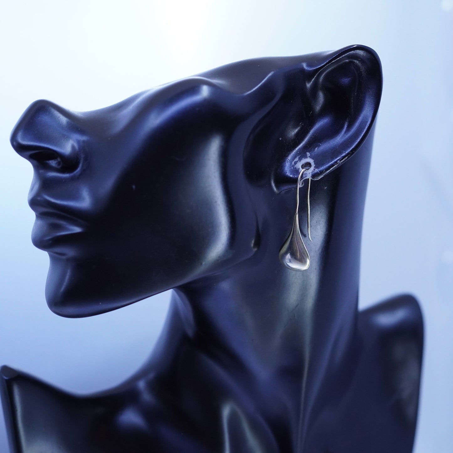 Vintage Sterling 925 silver handmade teardrop earrings