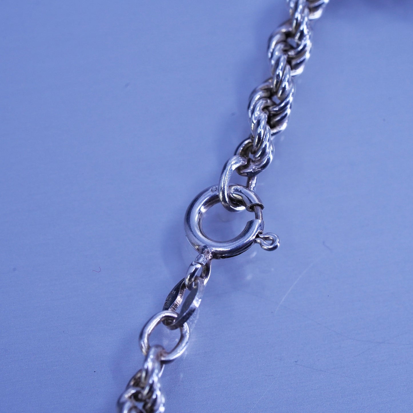 18” 4mm, vintage Sterling 925 silver bold French rope chain necklace