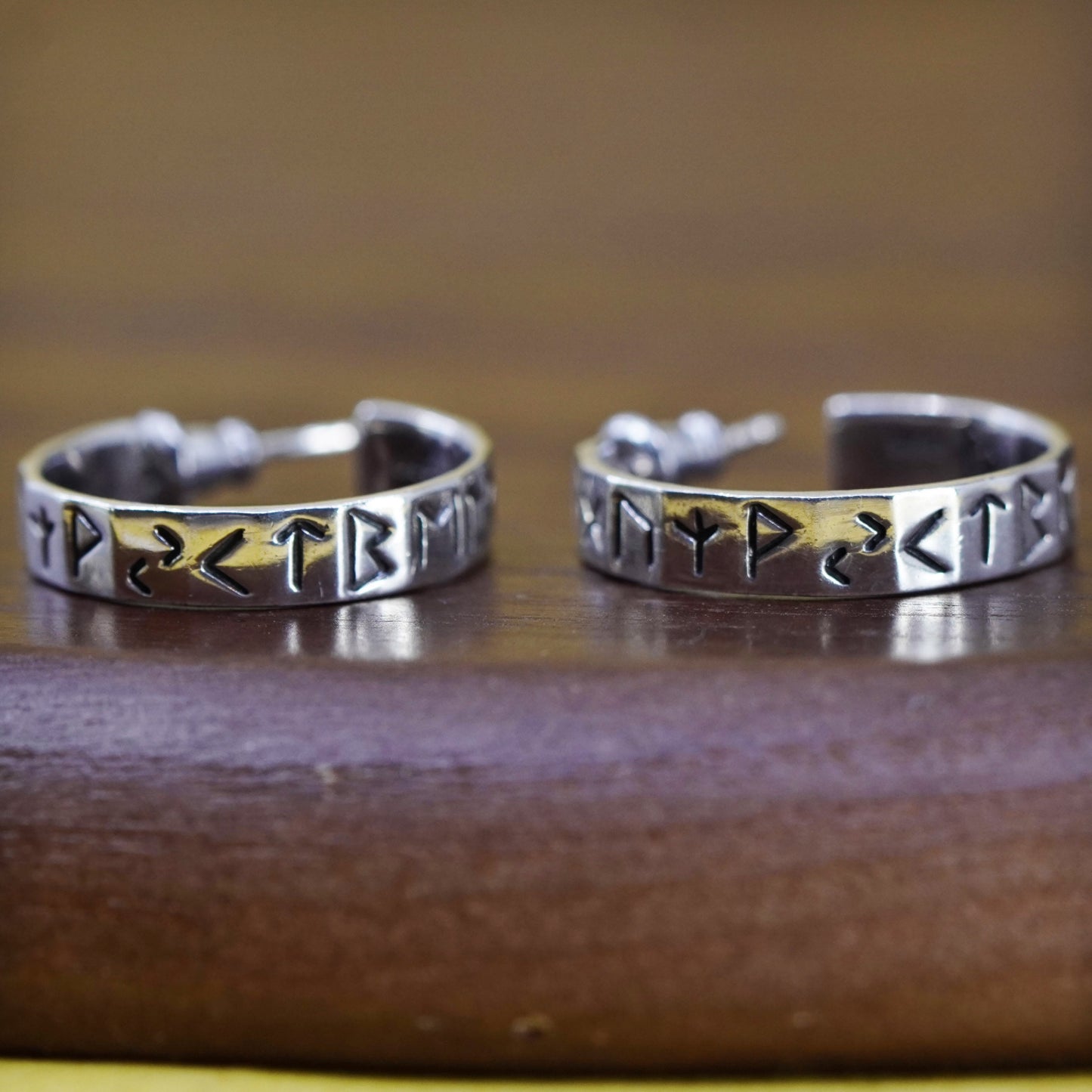 Vintage Sterling silver handmade earrings, textured 925 huggie studs