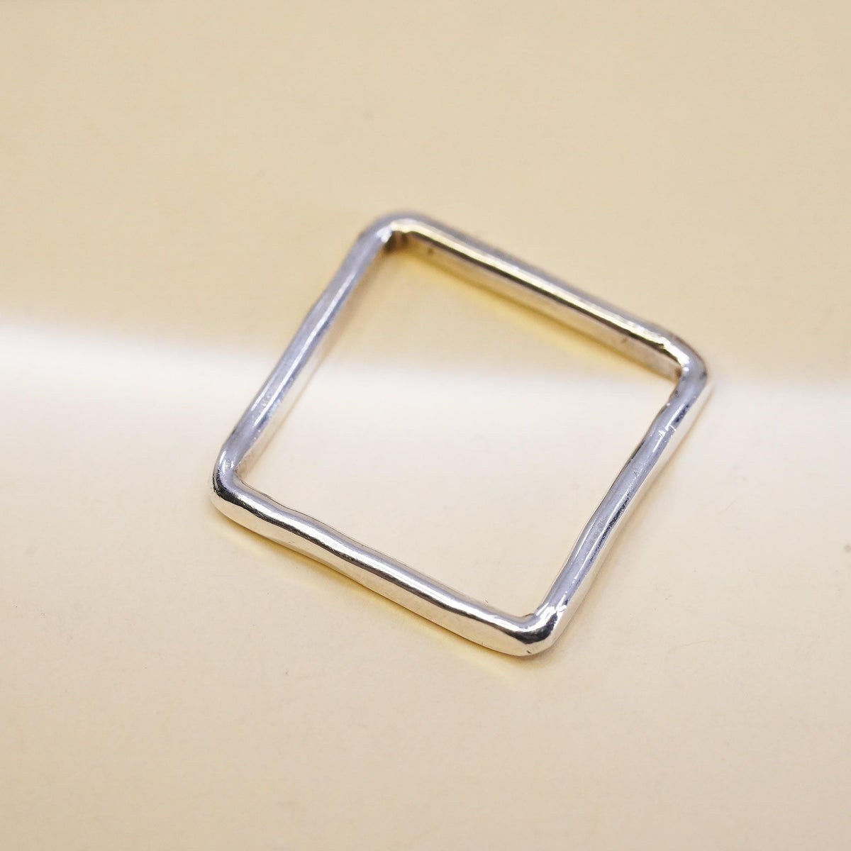 Size 6.5, vintage stackable Sterling silver ring, textured 925 square band