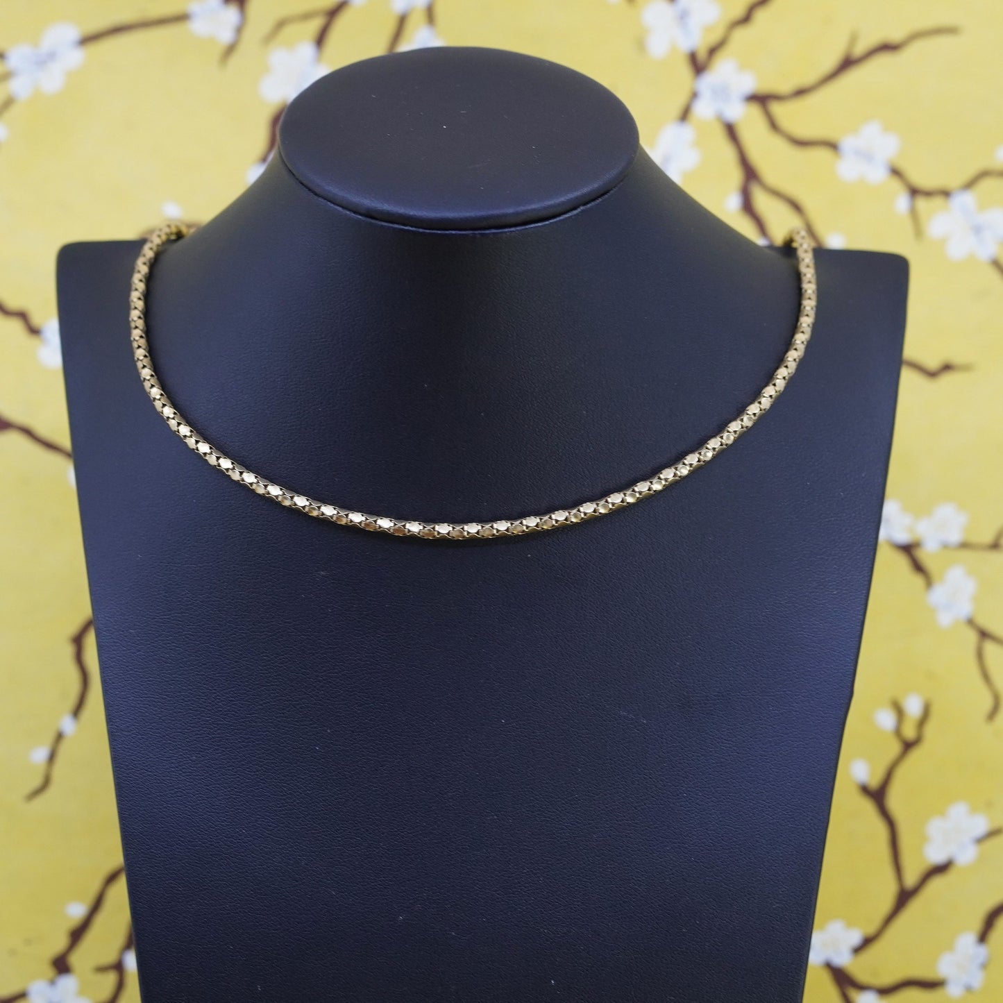 Milor vermeil yellow gold over Sterling silver necklace Italy 925 popcorn chain