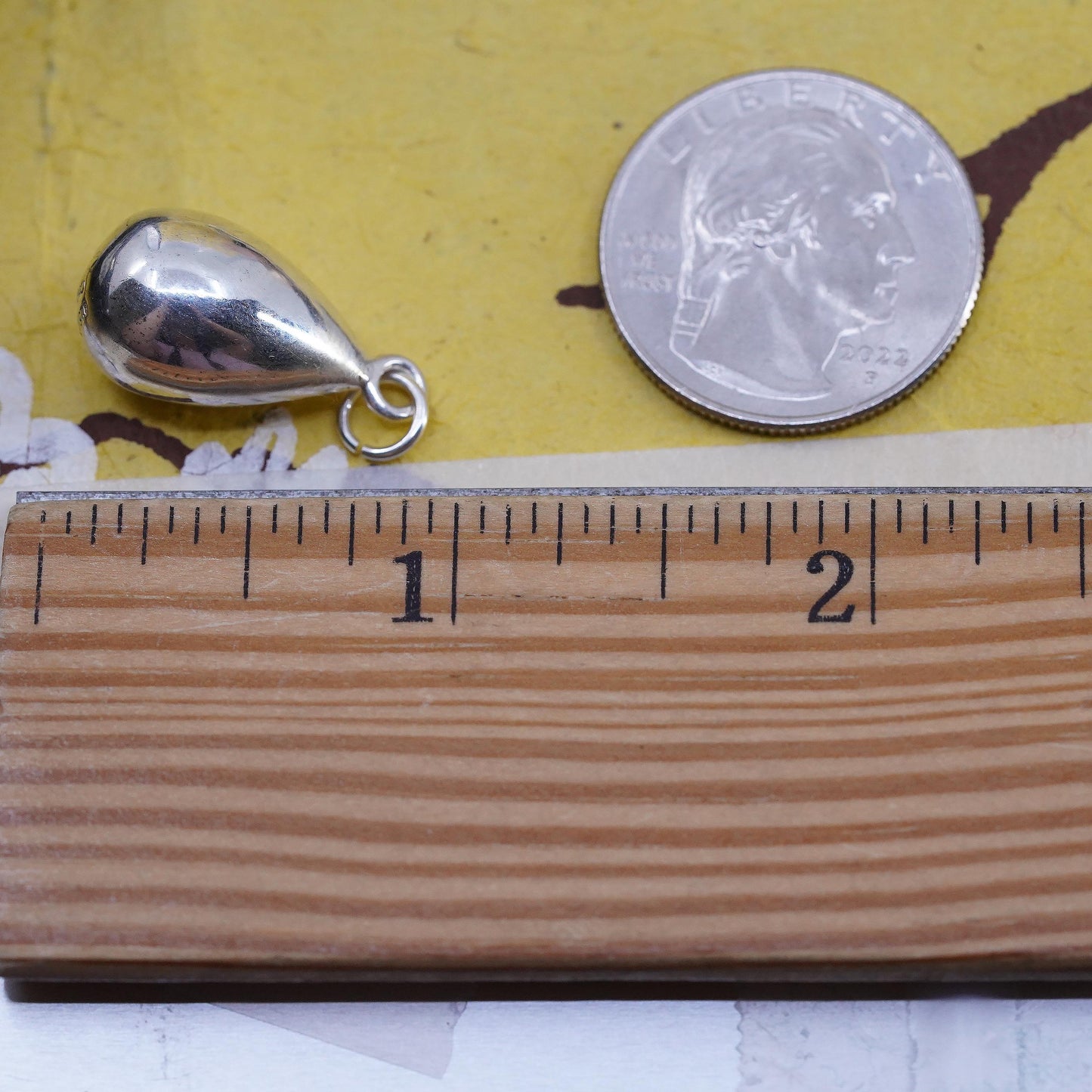 VTG Silpada 925 Sterling Silver Puffy Teardrop Pendant, Minimalist Drop Charm