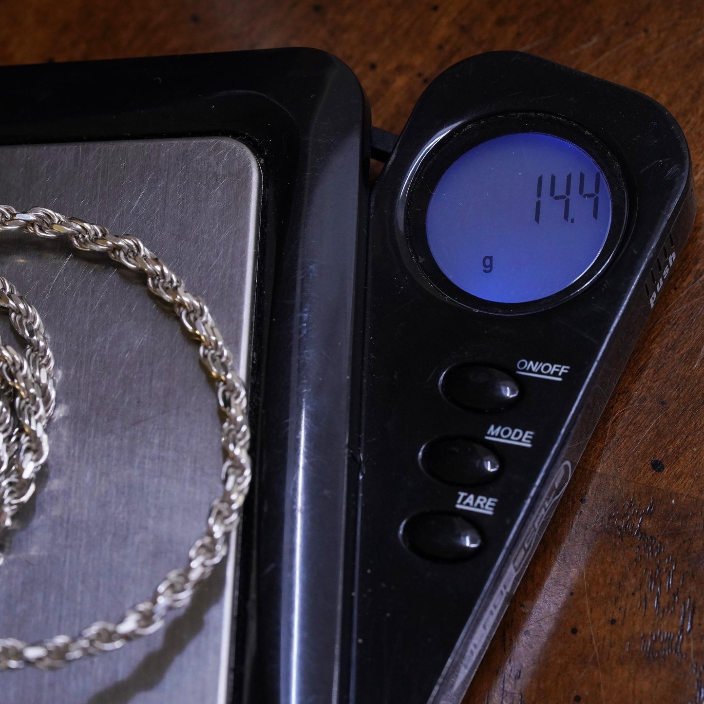 20”, 3mm, vintage Sterling silver necklace, Italy 925 rope chain
