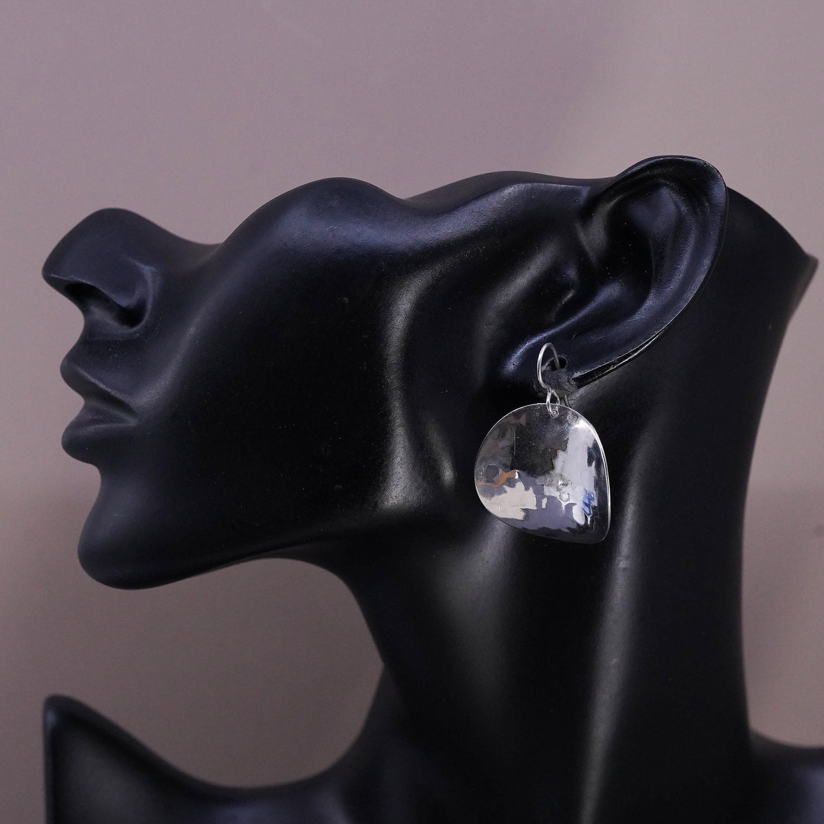 Vintage Dominique Dinouart Domingo DDD 925 Sterling Silver Disc Dangle Earrings