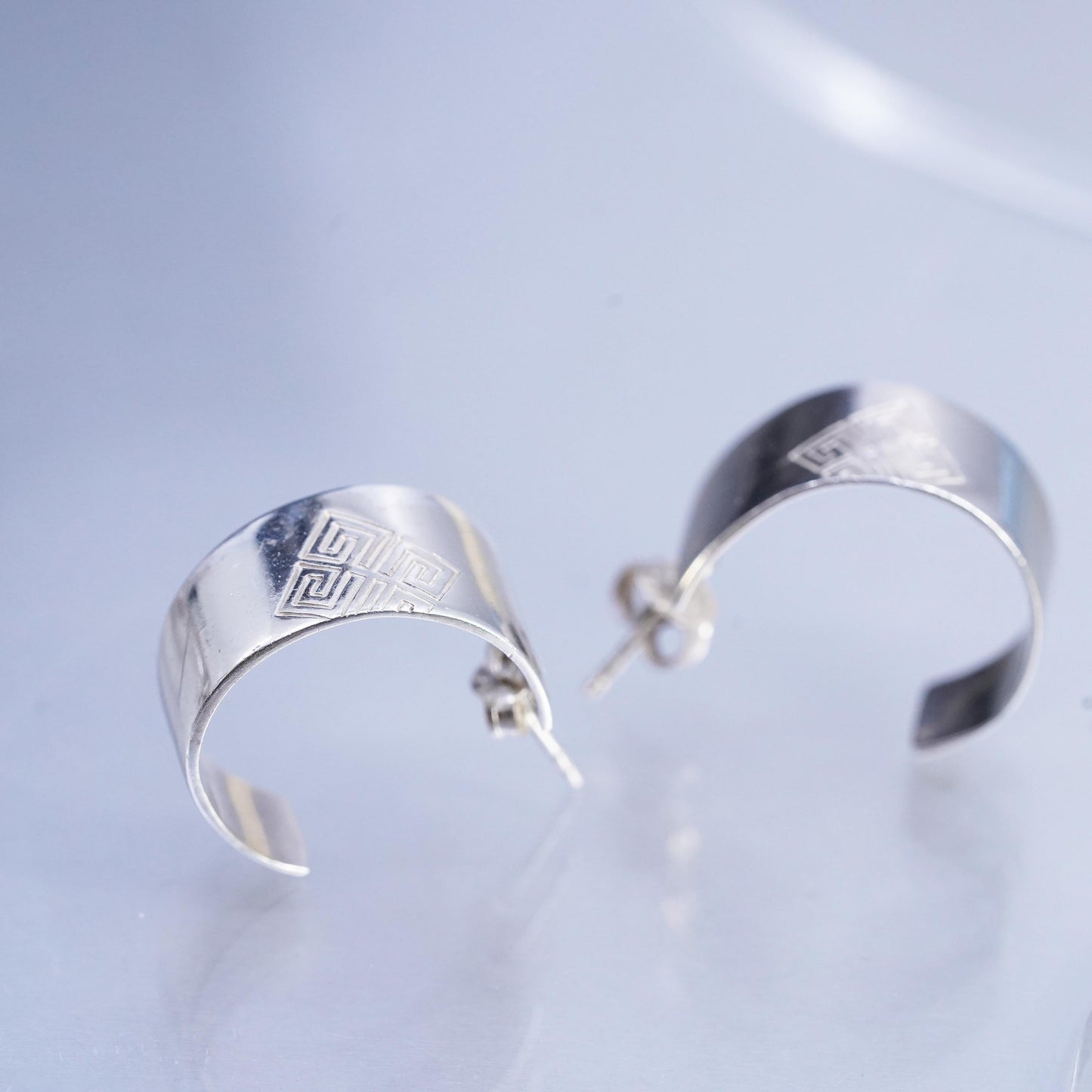1", Vintage Givenchy 925 Sterling Silver Hoop Earrings, 925 Studs huggie studs