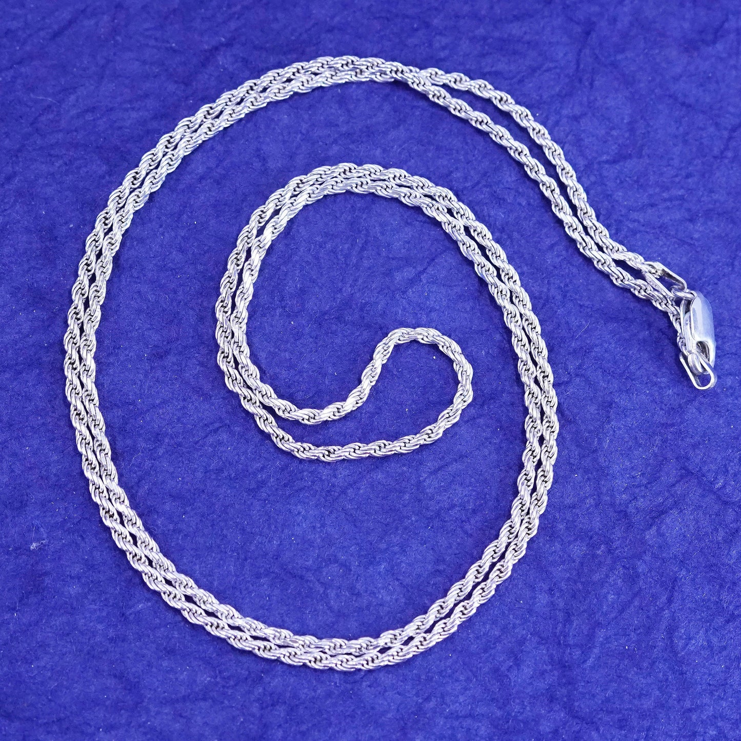 24”, 2mm, vintage Sterling silver handmade necklace, 925 French rope chain