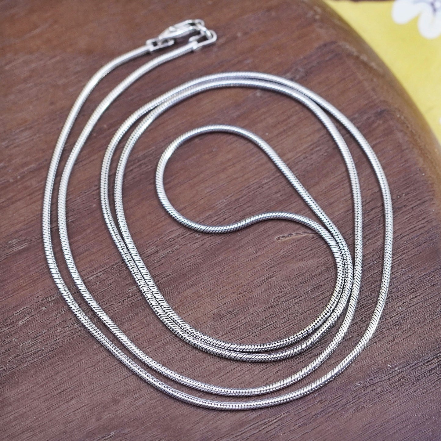30”, 1.6mm, vintage Sterling silver necklace, Italy 925 snake chain