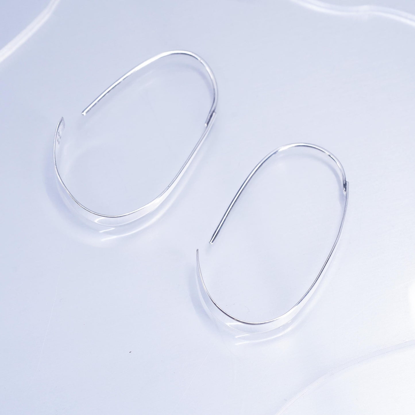2”, vintage Mexican Sterling silver handmade earrings, 925 hoops