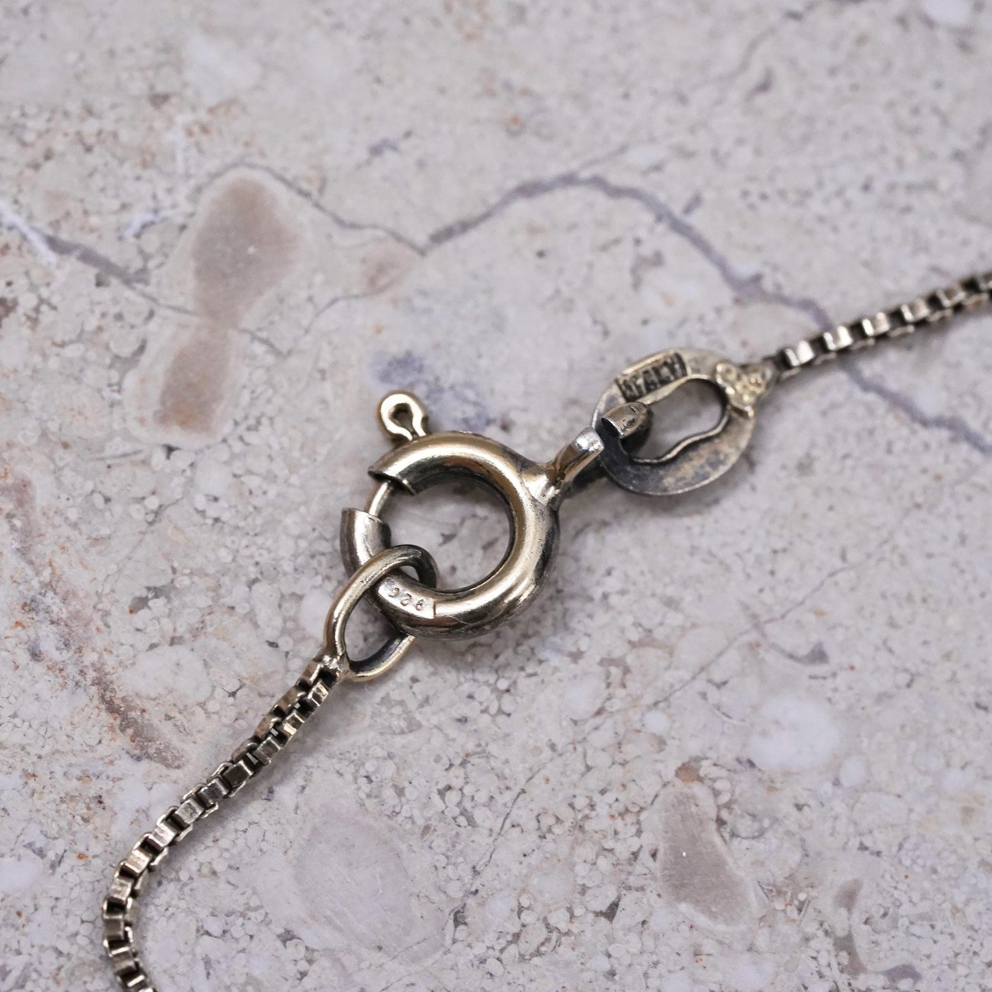 19", two tone Sterling silver necklace, 925 chain heart pendant prayer’s hands