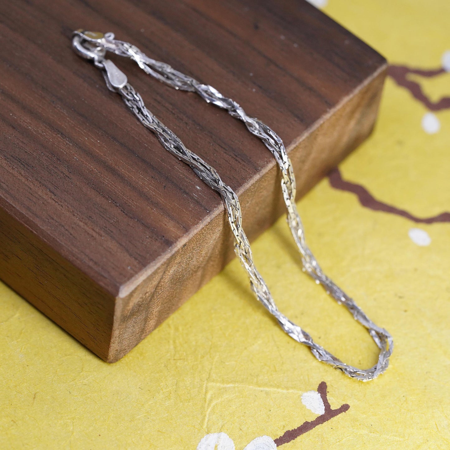 7" Italian Sterling silver braided woven snake bracelet, 3 strands 925 chain