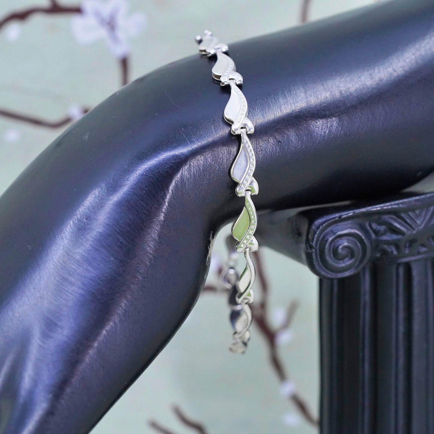7.5", vintage Italy Sterling silver chain, 925 tennis bracelet