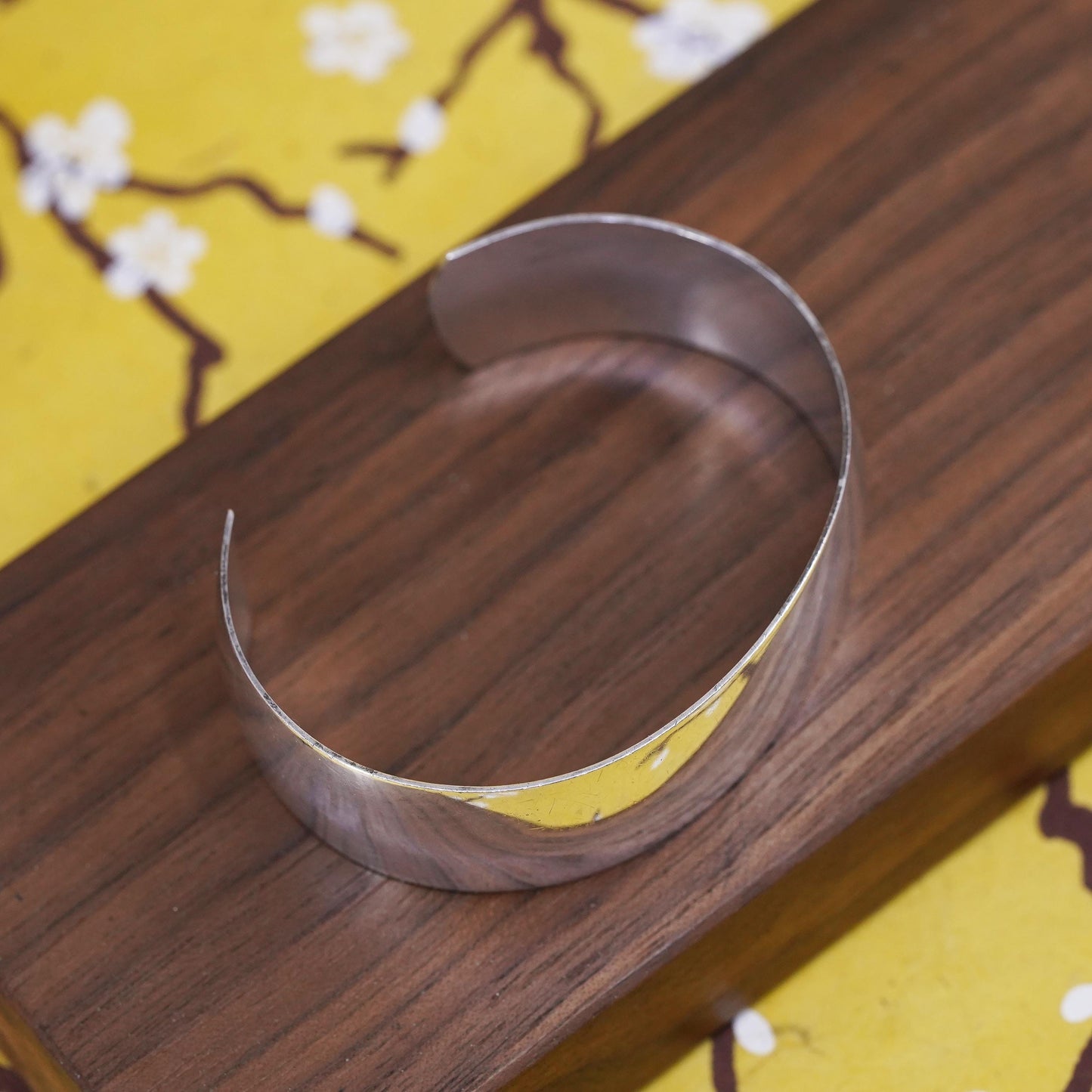 6.5", Vintage Danecraft Sterling silver handmade bracelet, 925 wide cuff