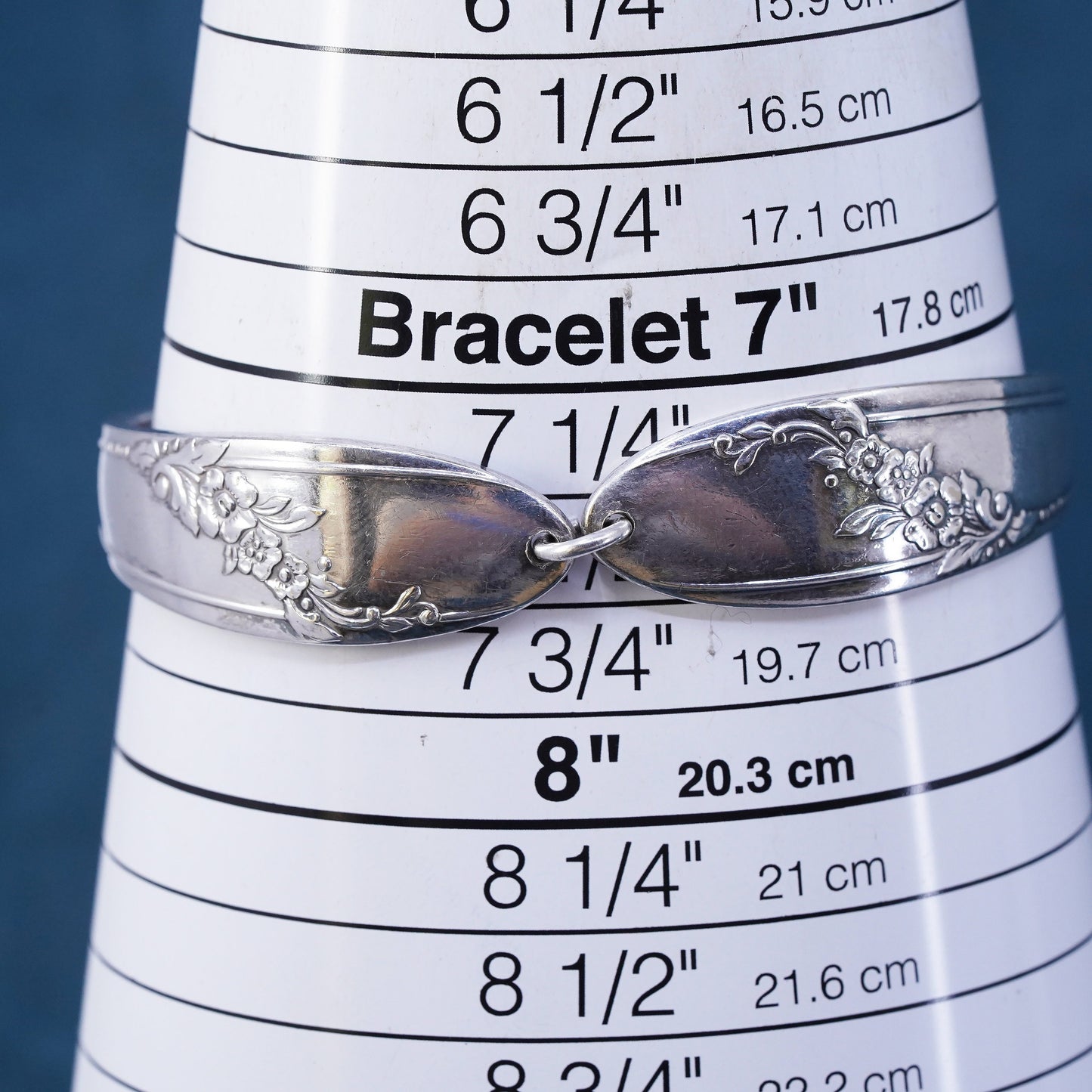 7.5” vintage Silver Tone spoon bracelet, stamped community on the spoon