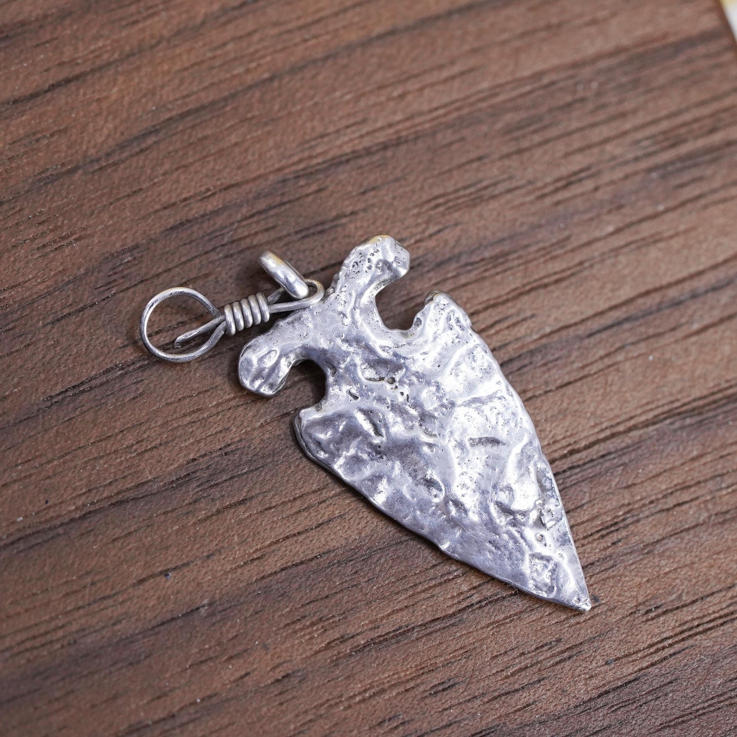 Vintage southwestern Sterling silver handmade pendant, 925 hammered arrow charm