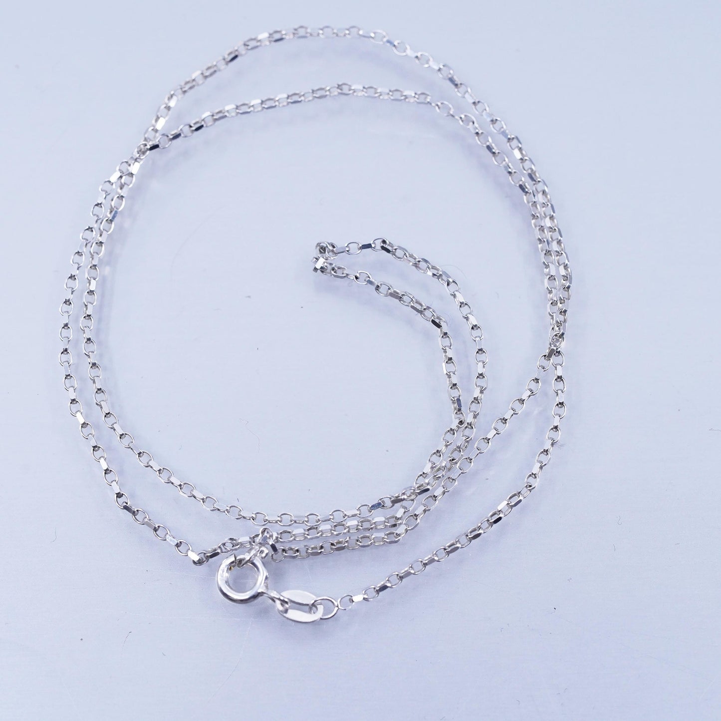 20” 1.6mm, vintage Italy Sterling 925 silver textured snake chain necklace