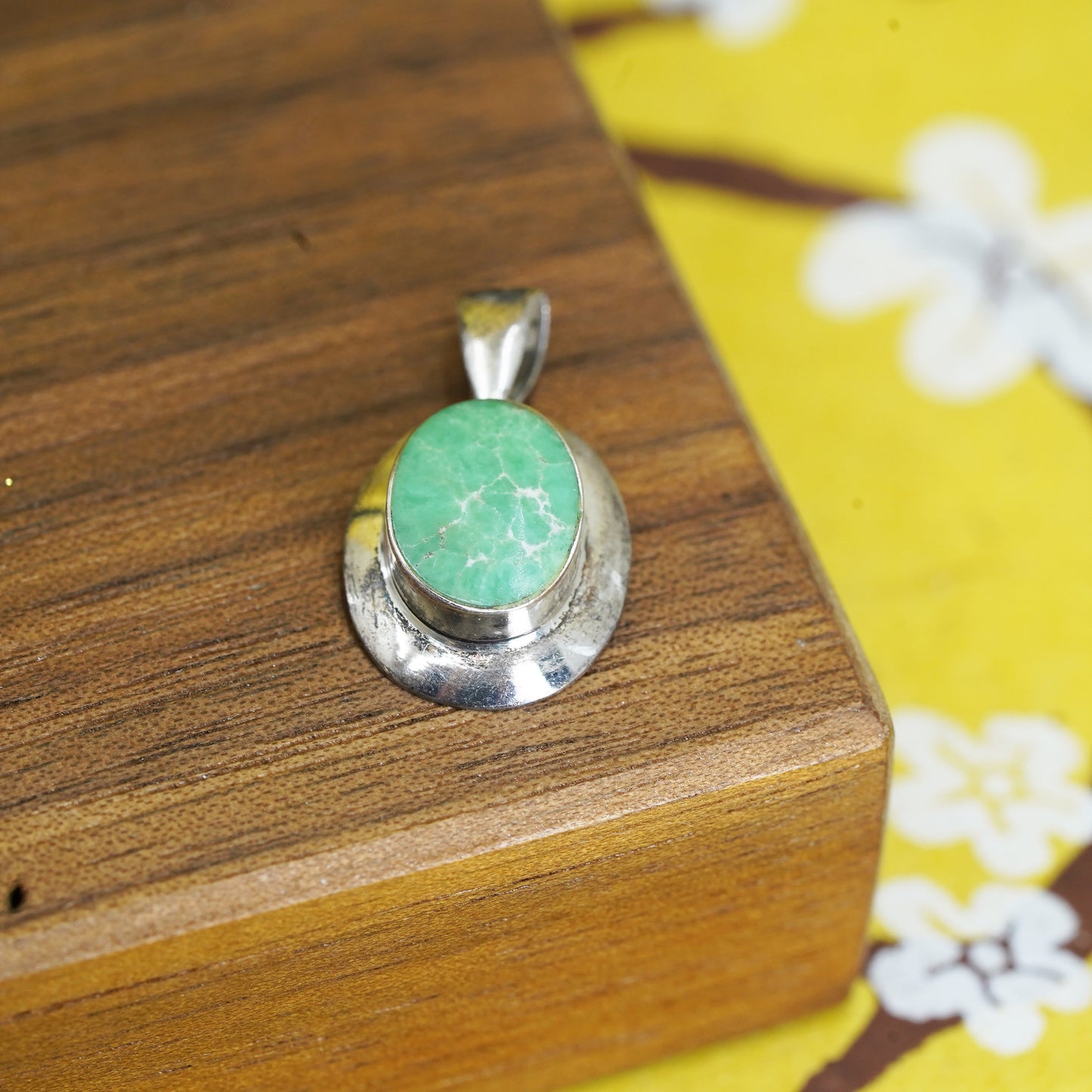 Estate Jewelry Marked Cid (clyde Duneier) sterling 925 Silver turquoise Pendant