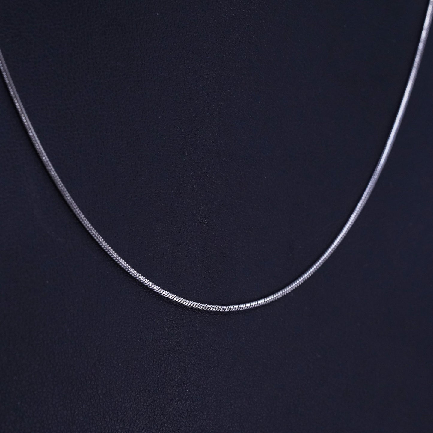 18” 1mm, vintage Sterling 925 silver snake chain necklace