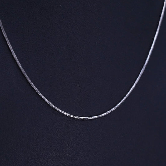 18” 1mm, vintage Sterling 925 silver snake chain necklace
