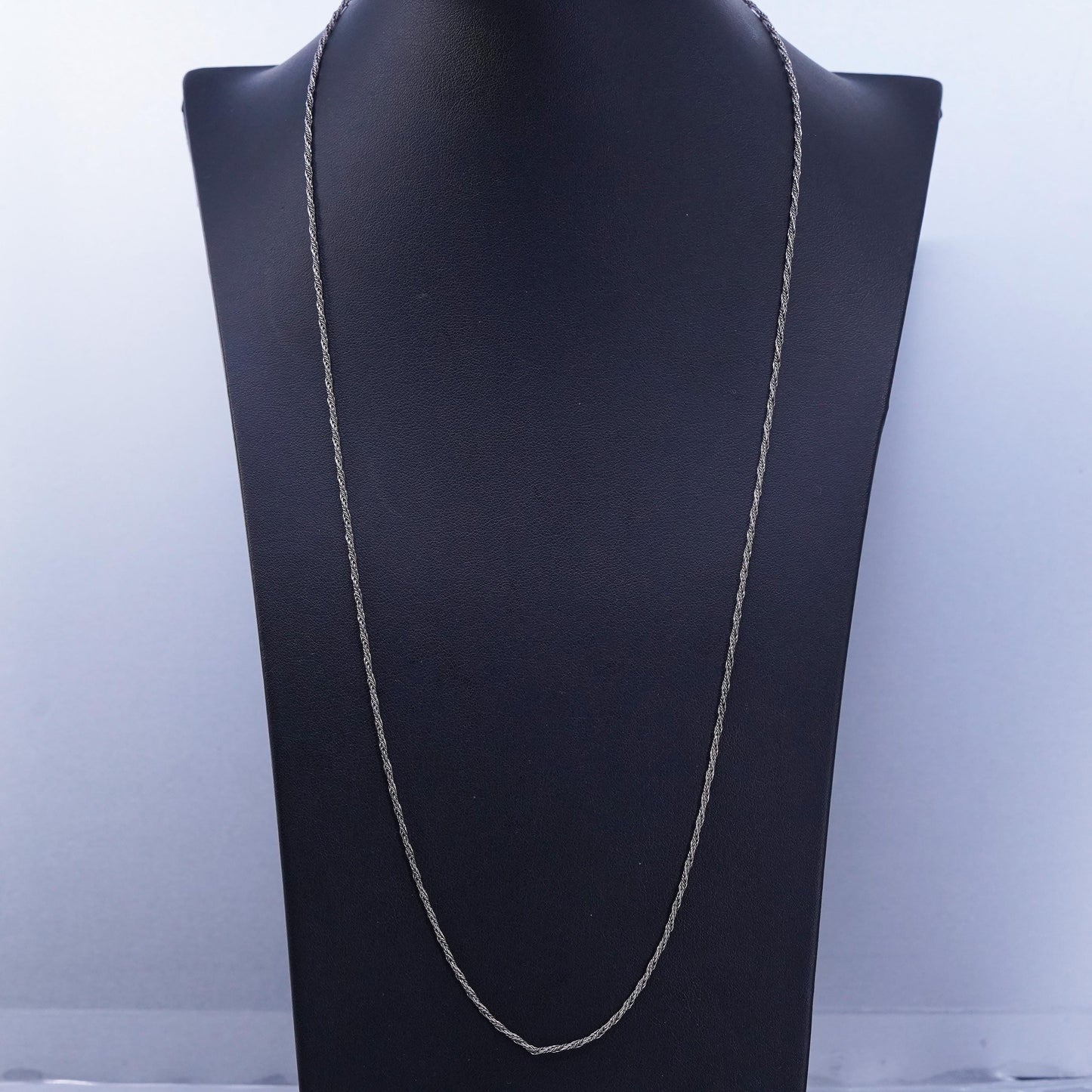 25” 2mm, vintage Sterling 925 silver handmade wheat chain necklace