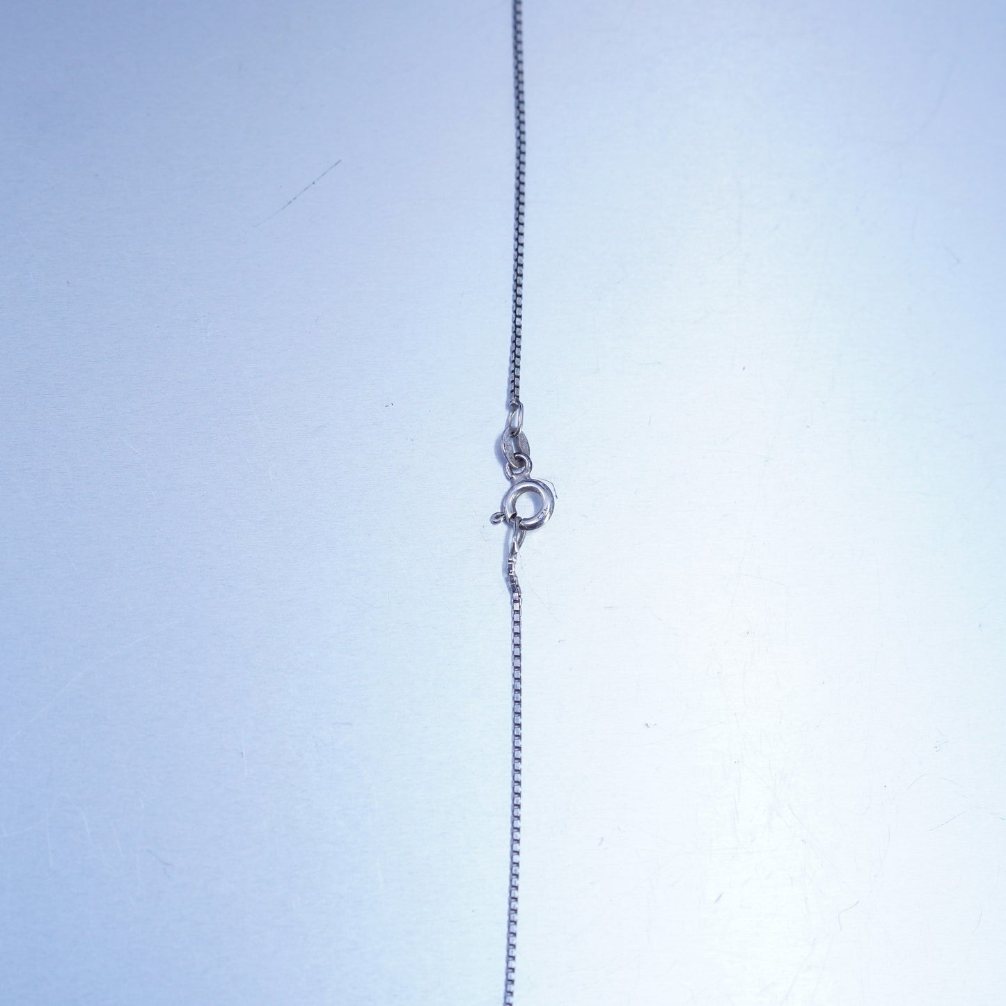 16”, vintage Sterling 925 silver handmade box chain necklace with bali pendant