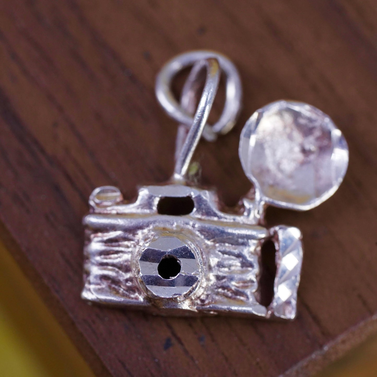 Vintage Sterling silver handmade pendant, 925 camera charm