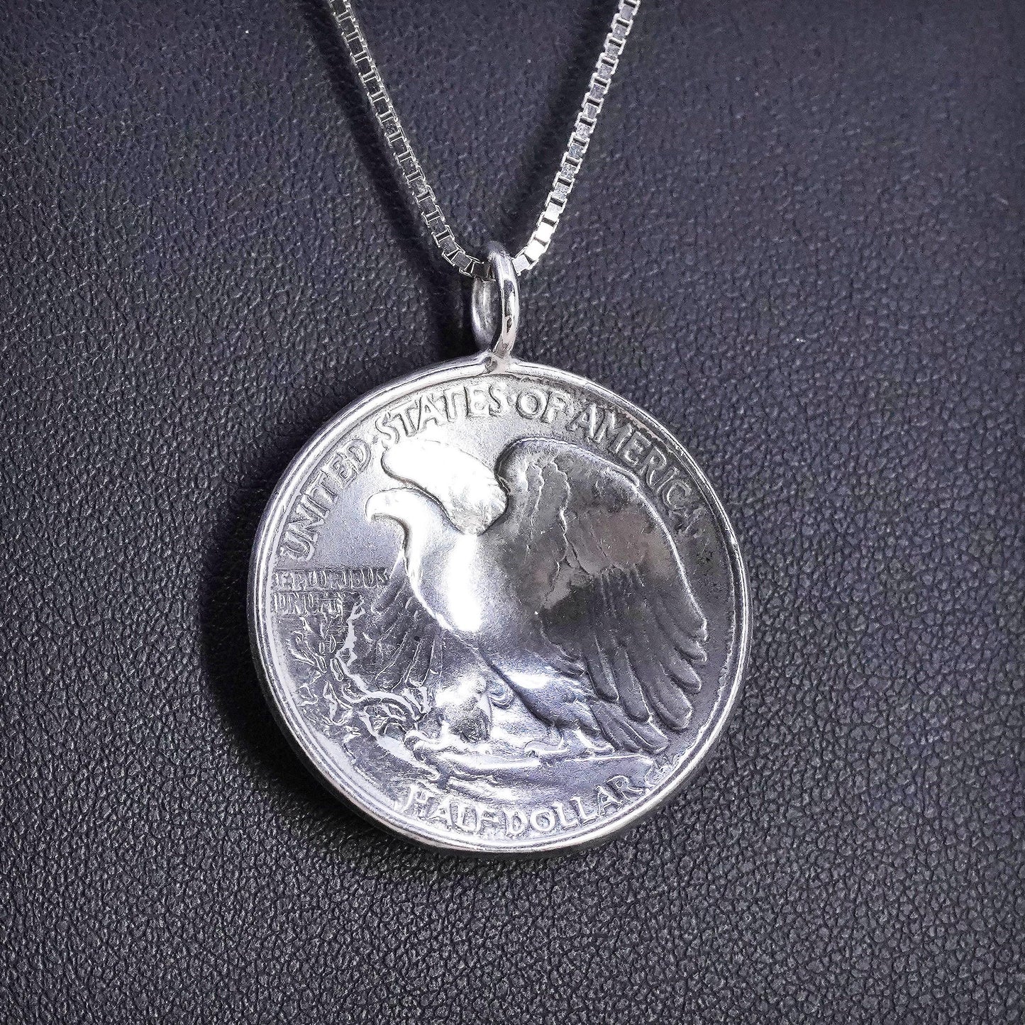 American Eagle US half dollar Coin pendant, Sterling 925 silver necklace