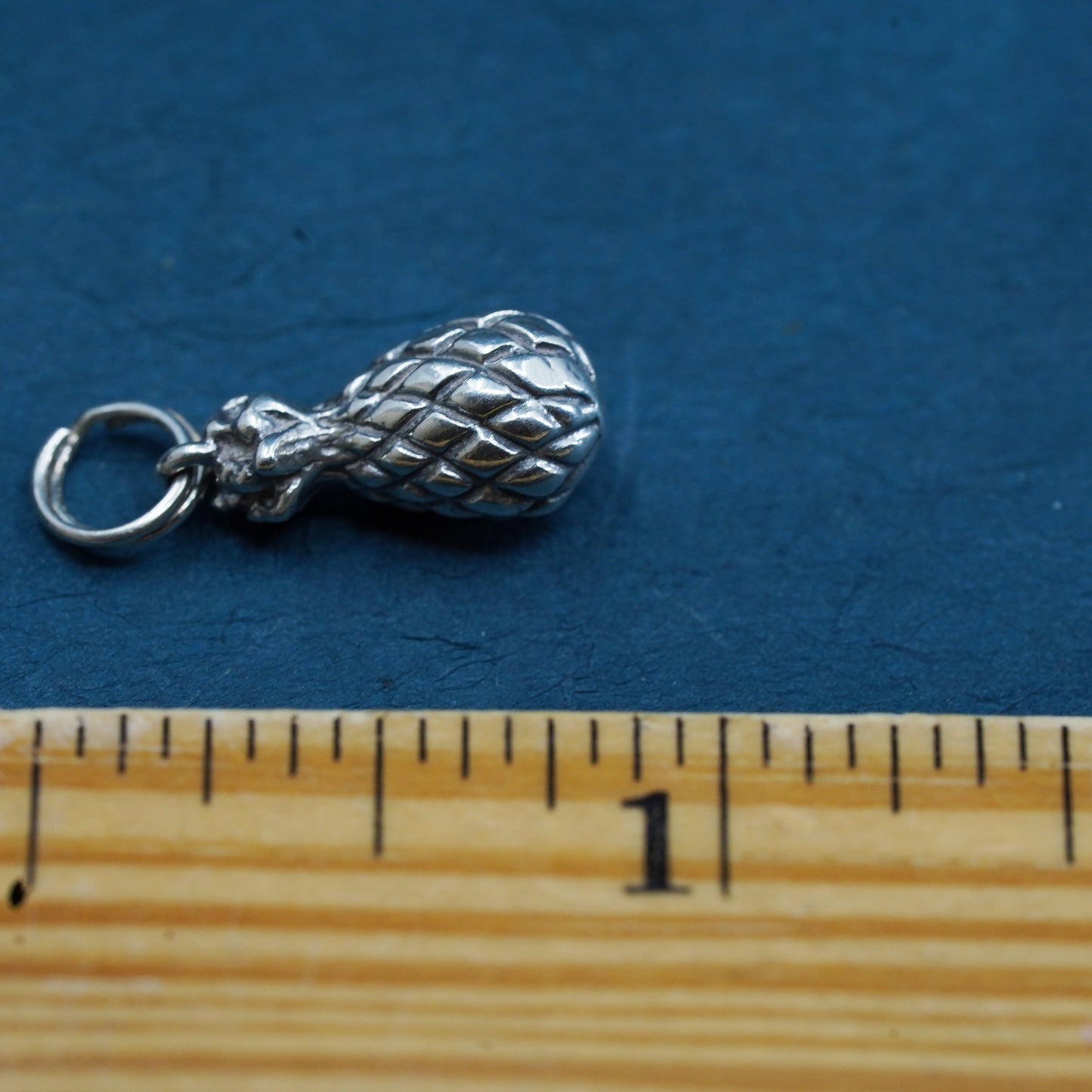 Vintage Sterling silver handmade pendant, 925 pineapple charm