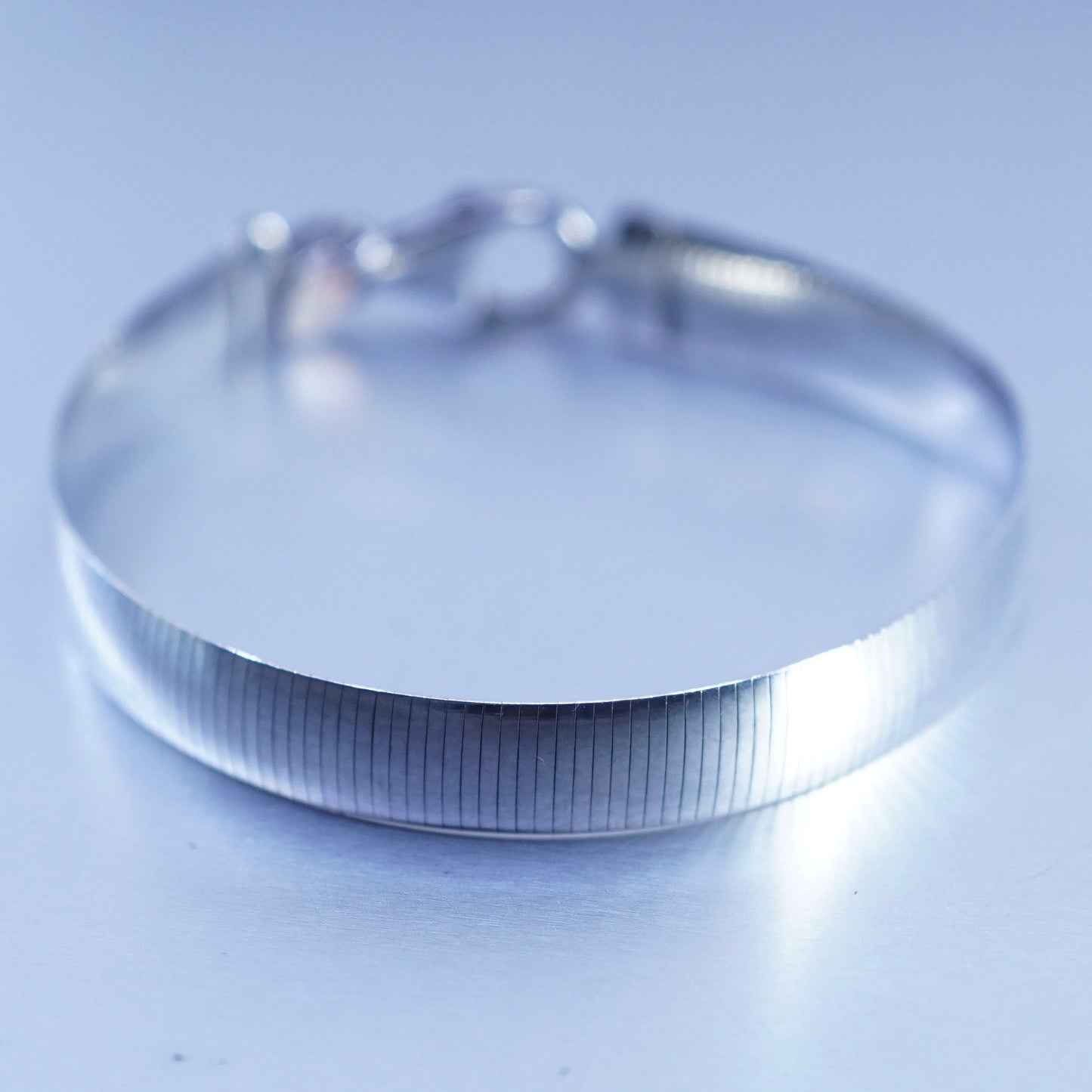 6.5” 10mm, Vintage Italy Sterling 925 silver herringbone bracelet
