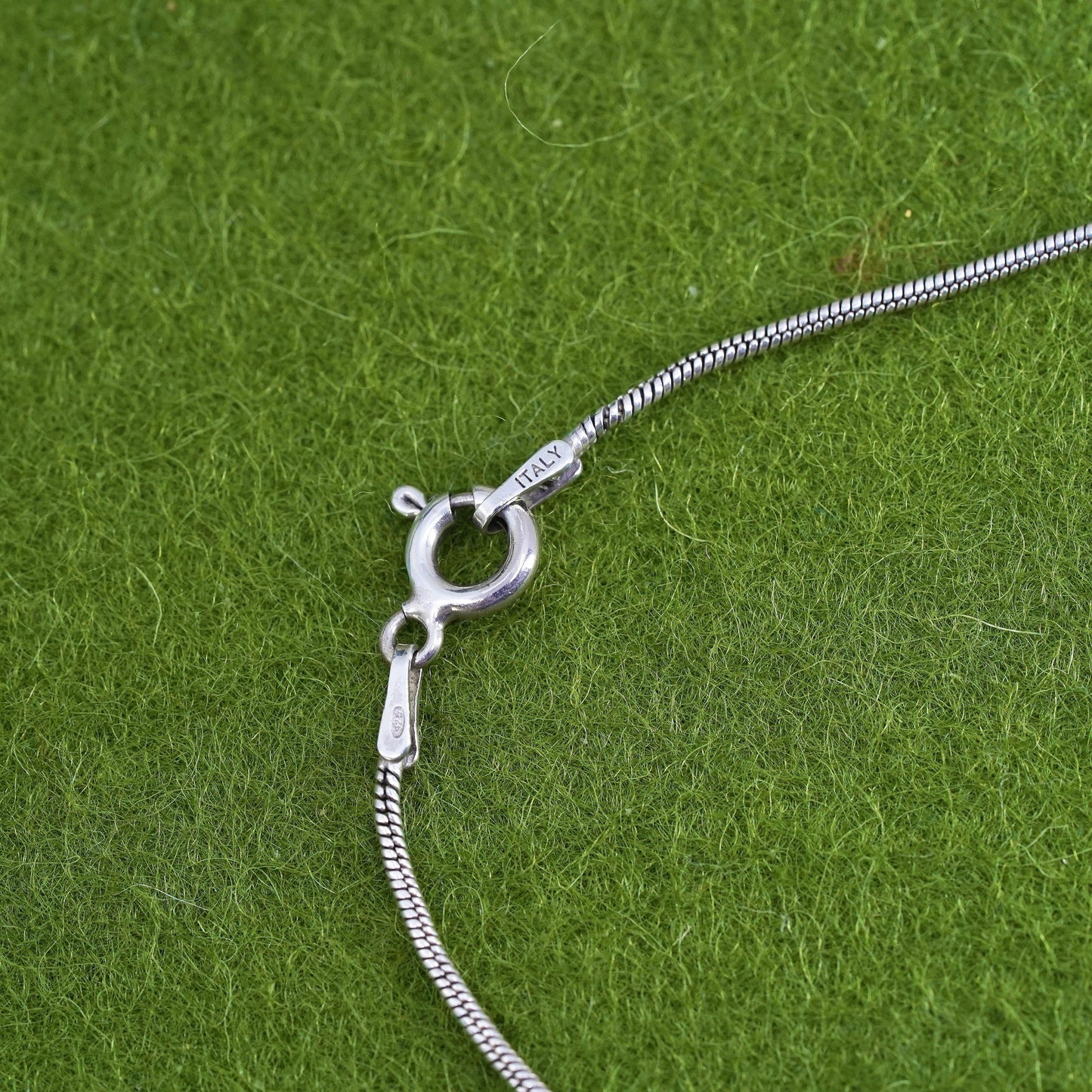 7.75”, 1mm, Vintage sterling silver bracelet, 925 snake chain anklet with beads