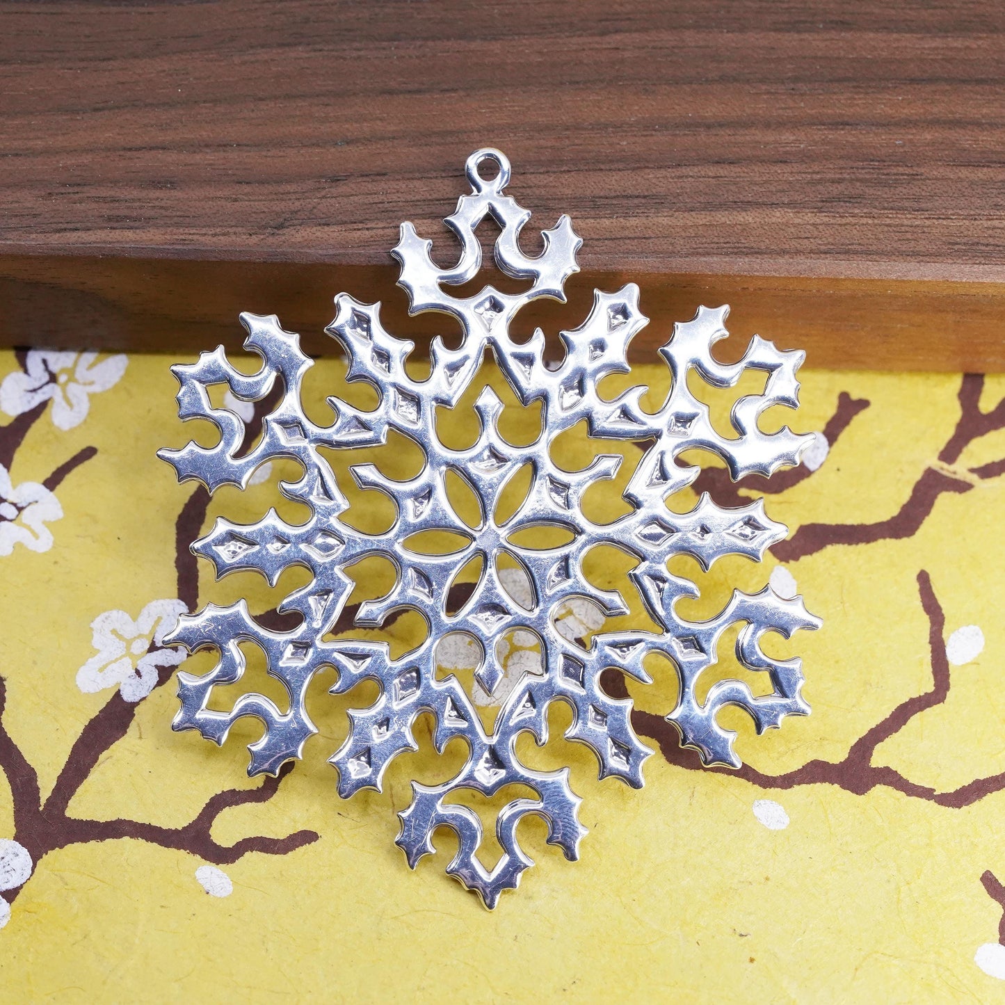 Vintage 1995 Snowflake Ornament Pendant Makers Sterling 925 Silver