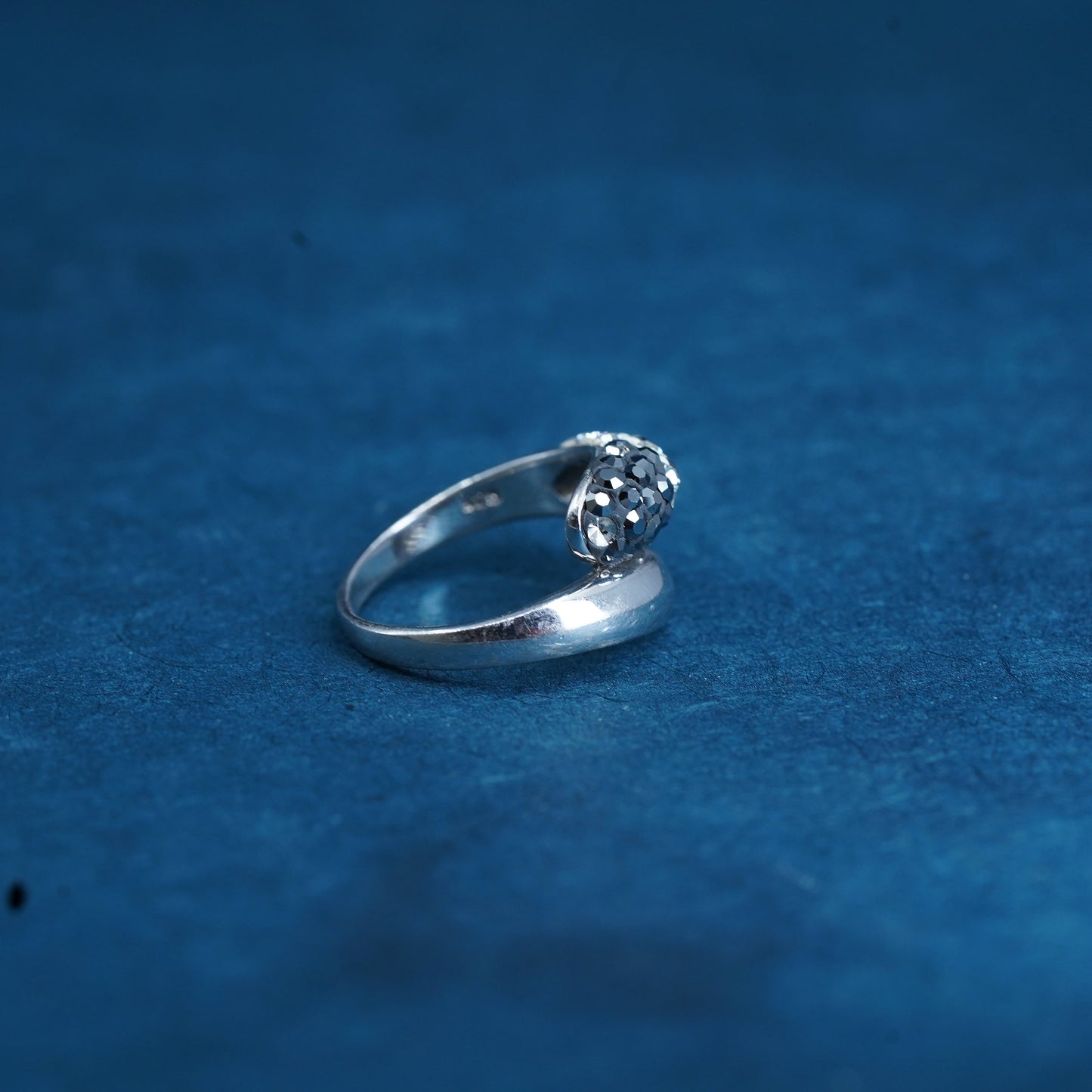 Size 5.5, two tone sterling silver ring cluster Cz, perfect gift for Christmas